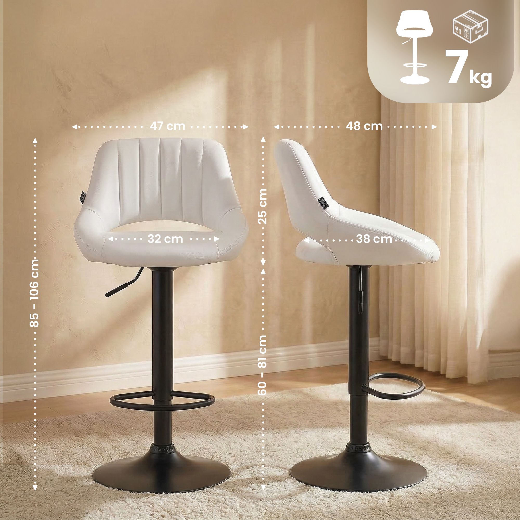 2er Set Barhocker Milet Kunstleder