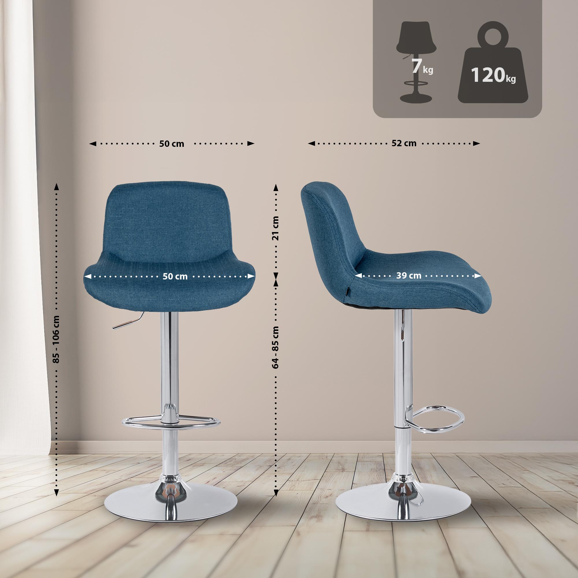 2er Set Barhocker Solon Chrom