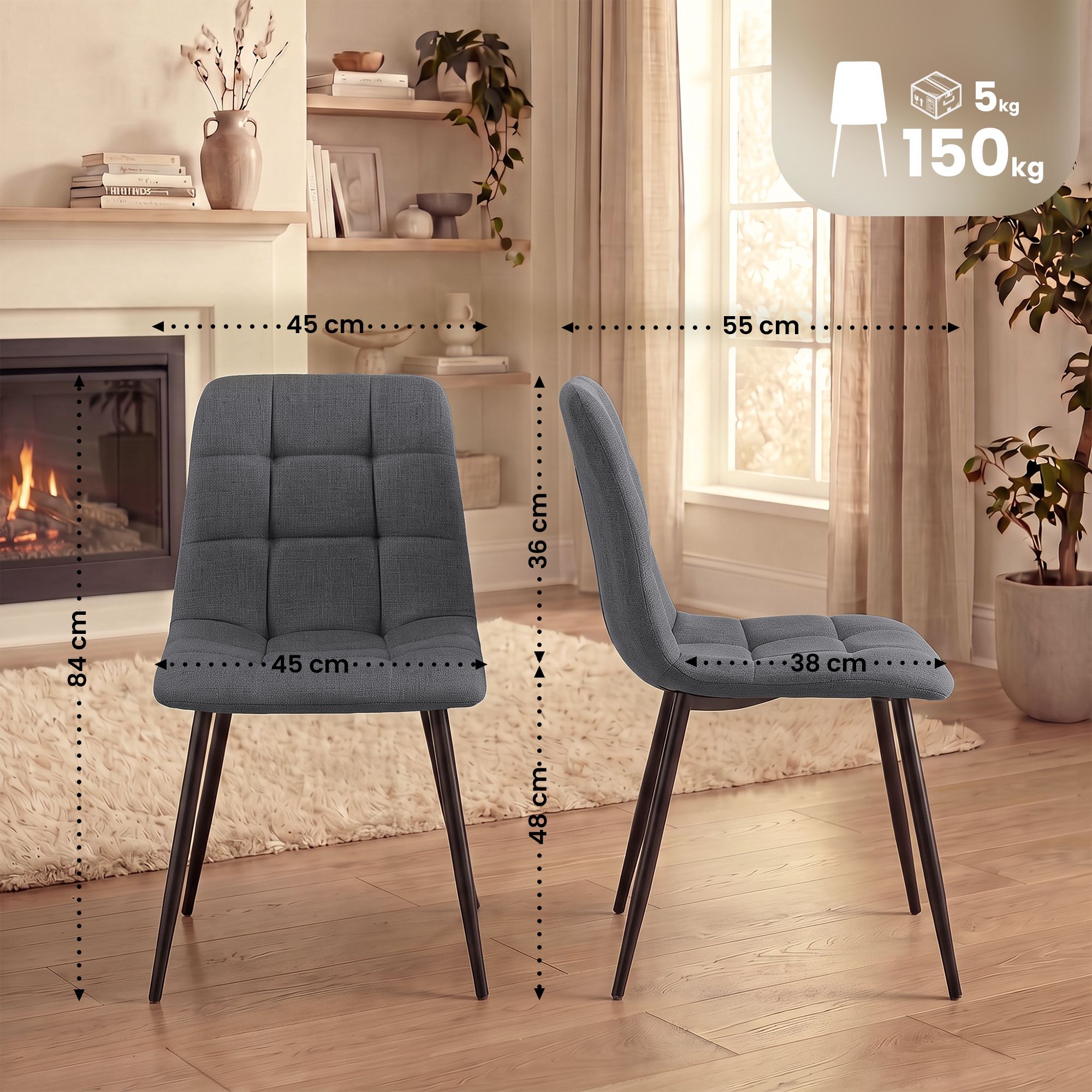 2er Set Esszimmerstuhl Tilde