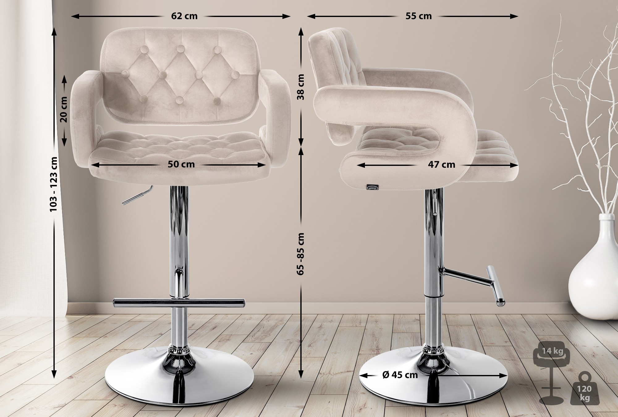Barhocker Dublin Samt