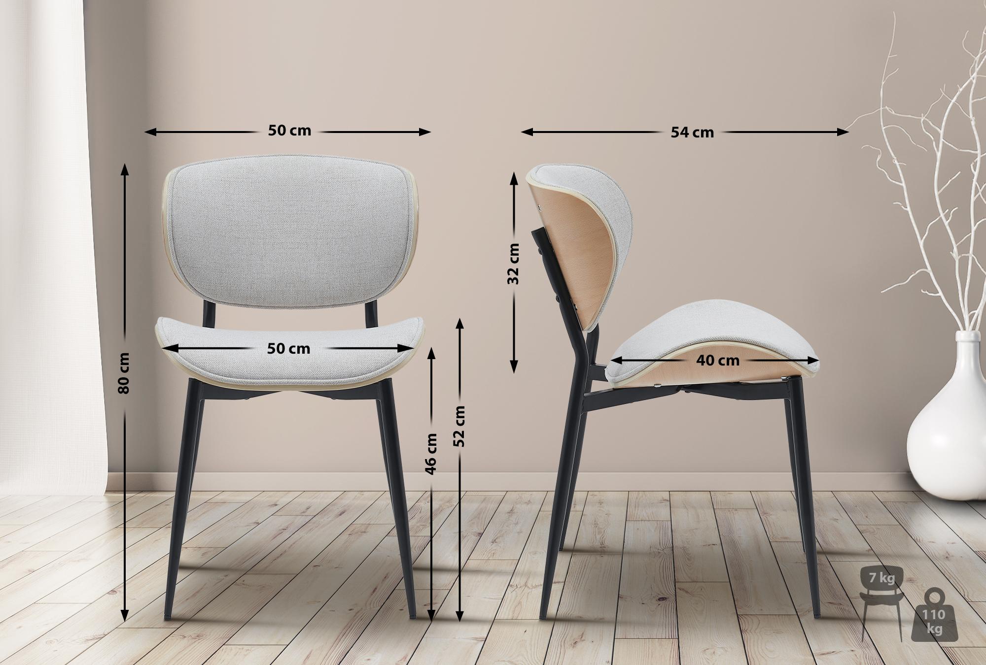 2er Set Esszimmerstuhl Enid Kunstleder- oder Stoffbezug