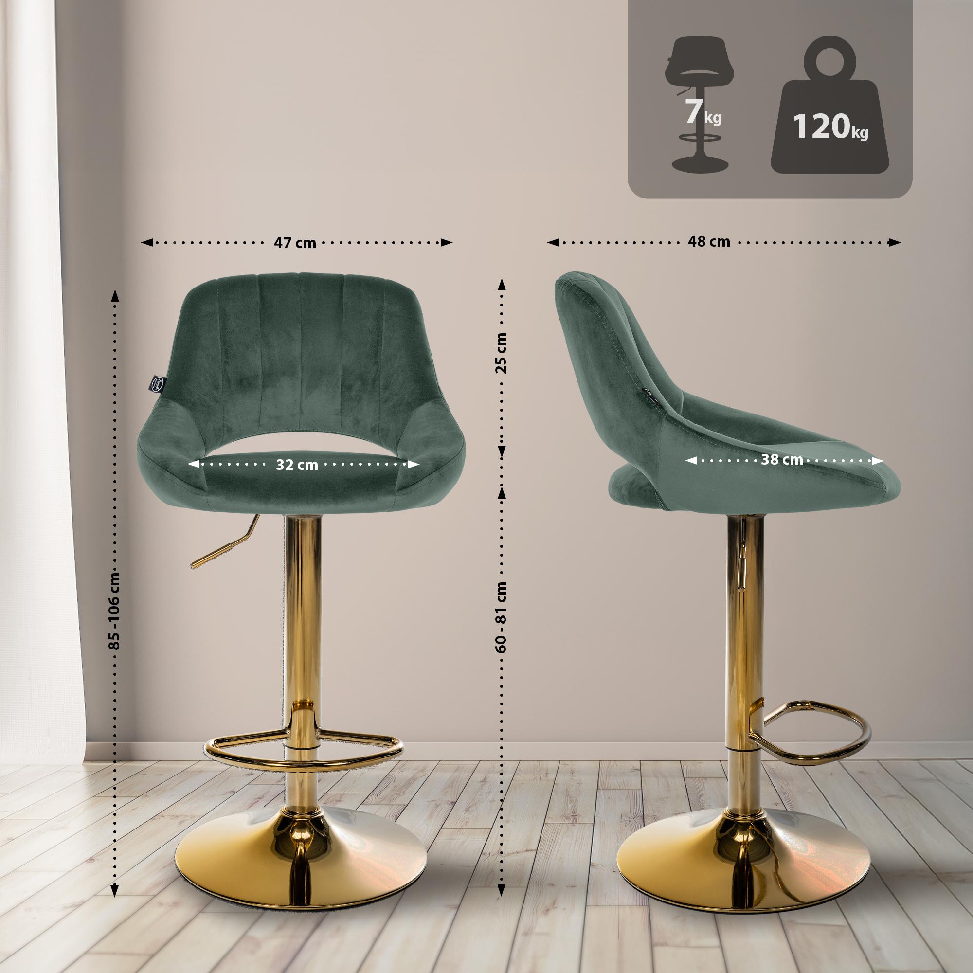 2er Set Barhocker Milet Samt