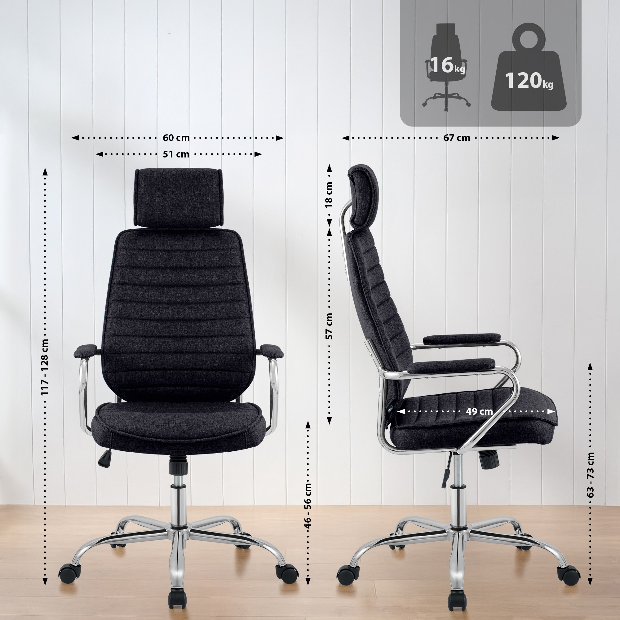 Bürostuhl Rako Stoff