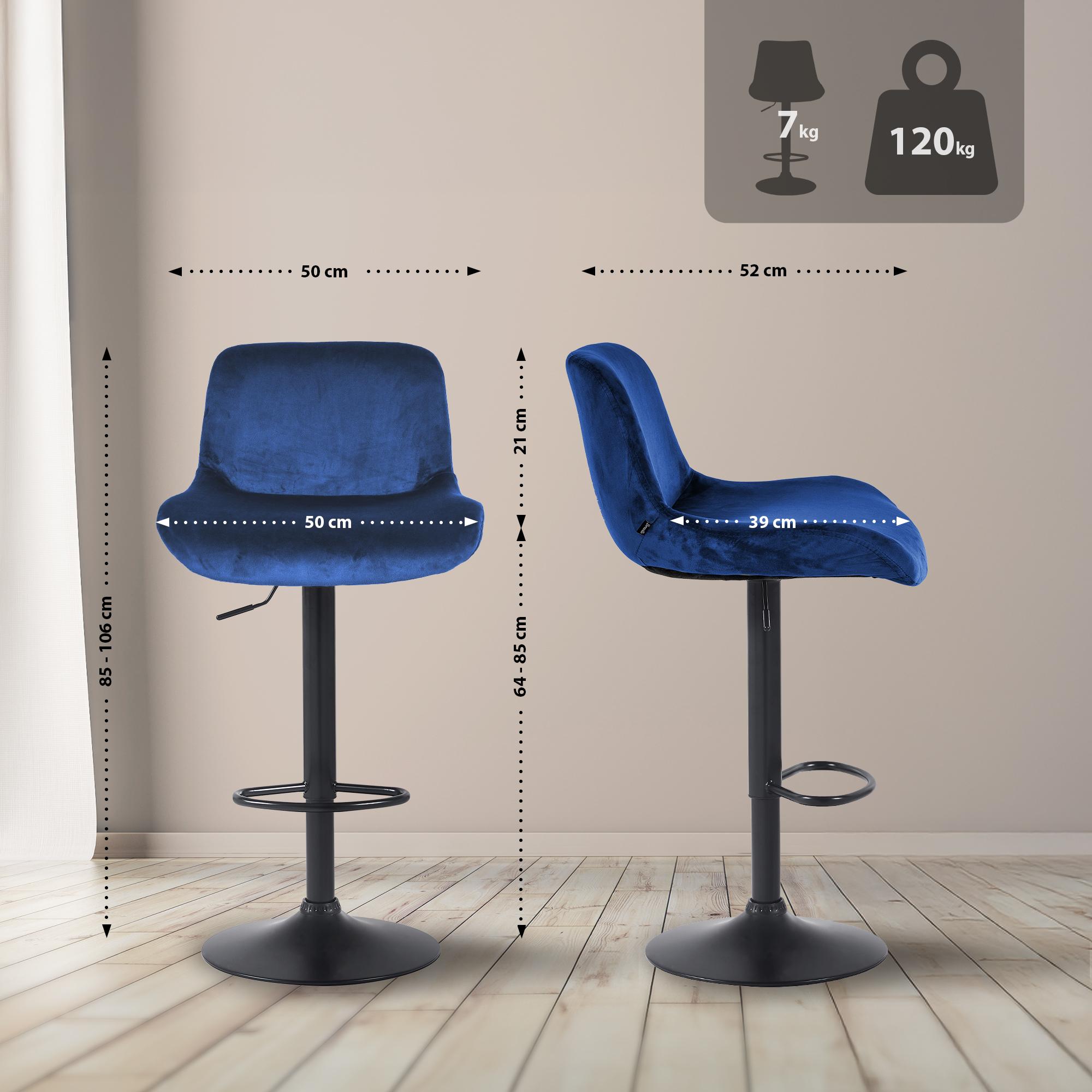 2er Set Barhocker Solon Schwarz
