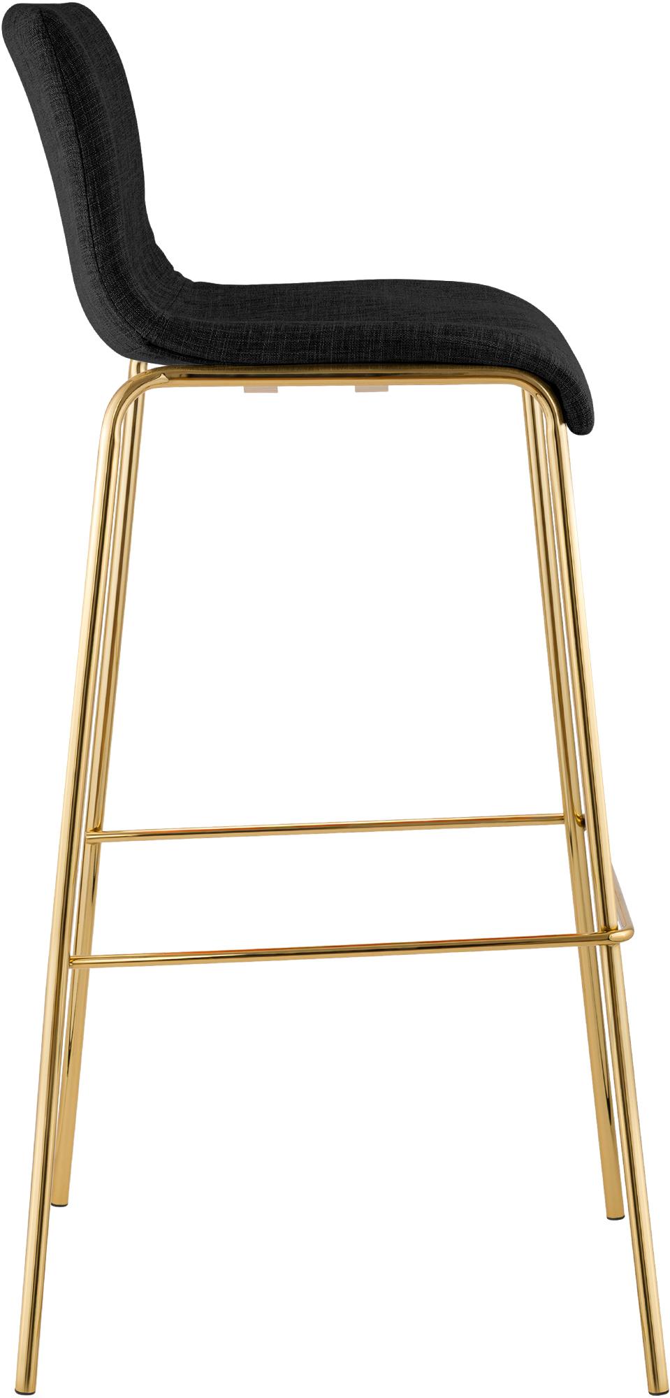 2er Set Barhocker Hover Stoff Vierfußgestell Gold