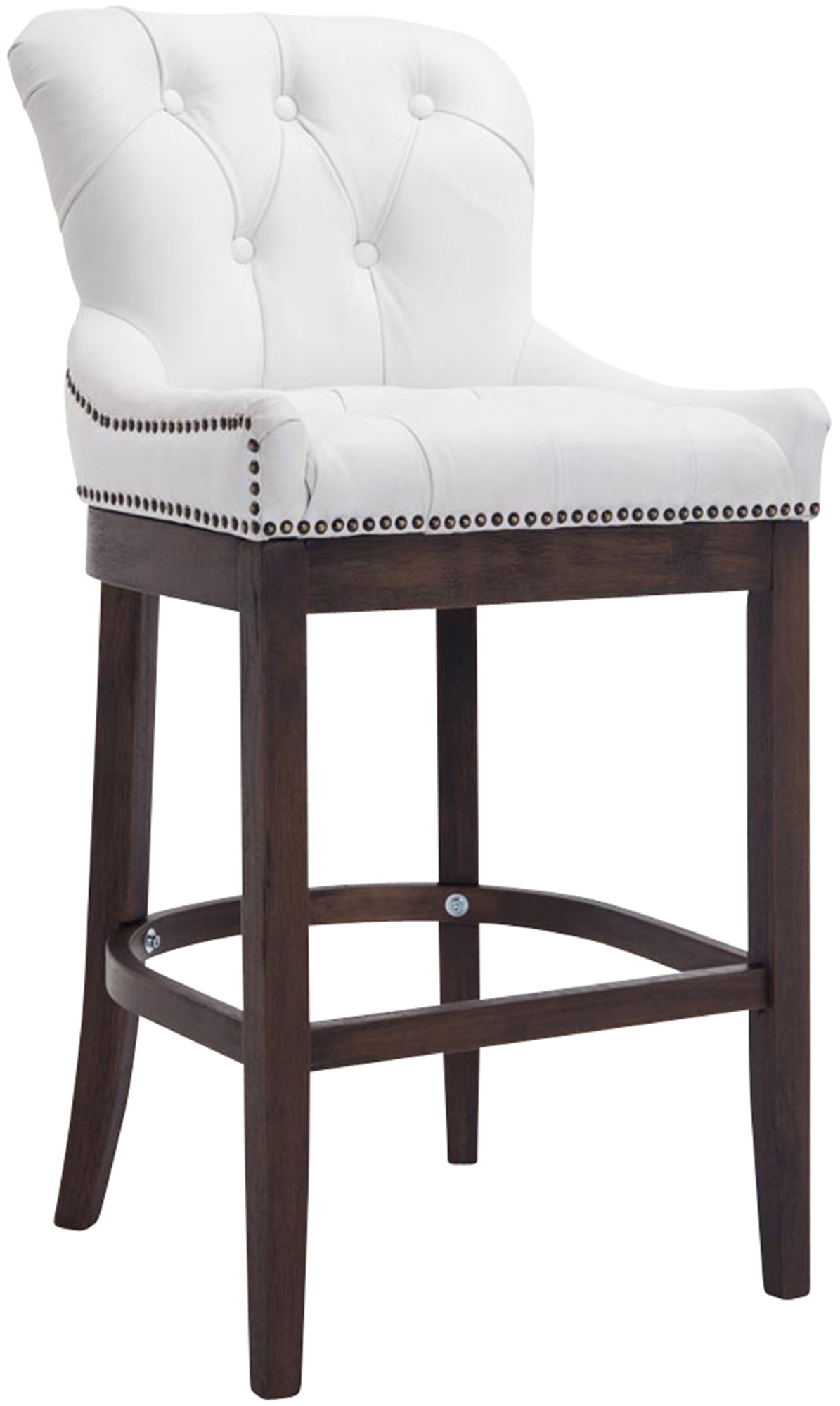 Barhocker Lakewood Echtleder, Antik-dunkel weiß
