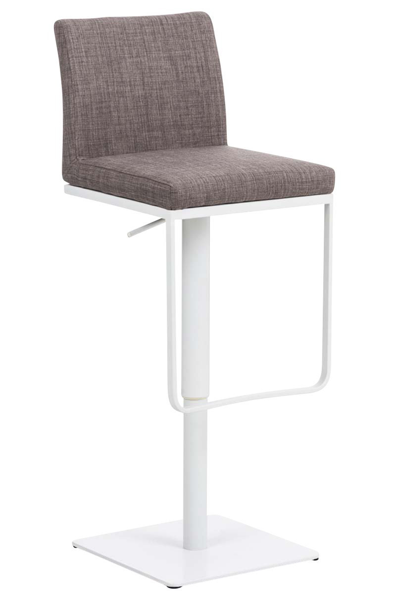 Barhocker Panama Stoffbezug grau weiß
