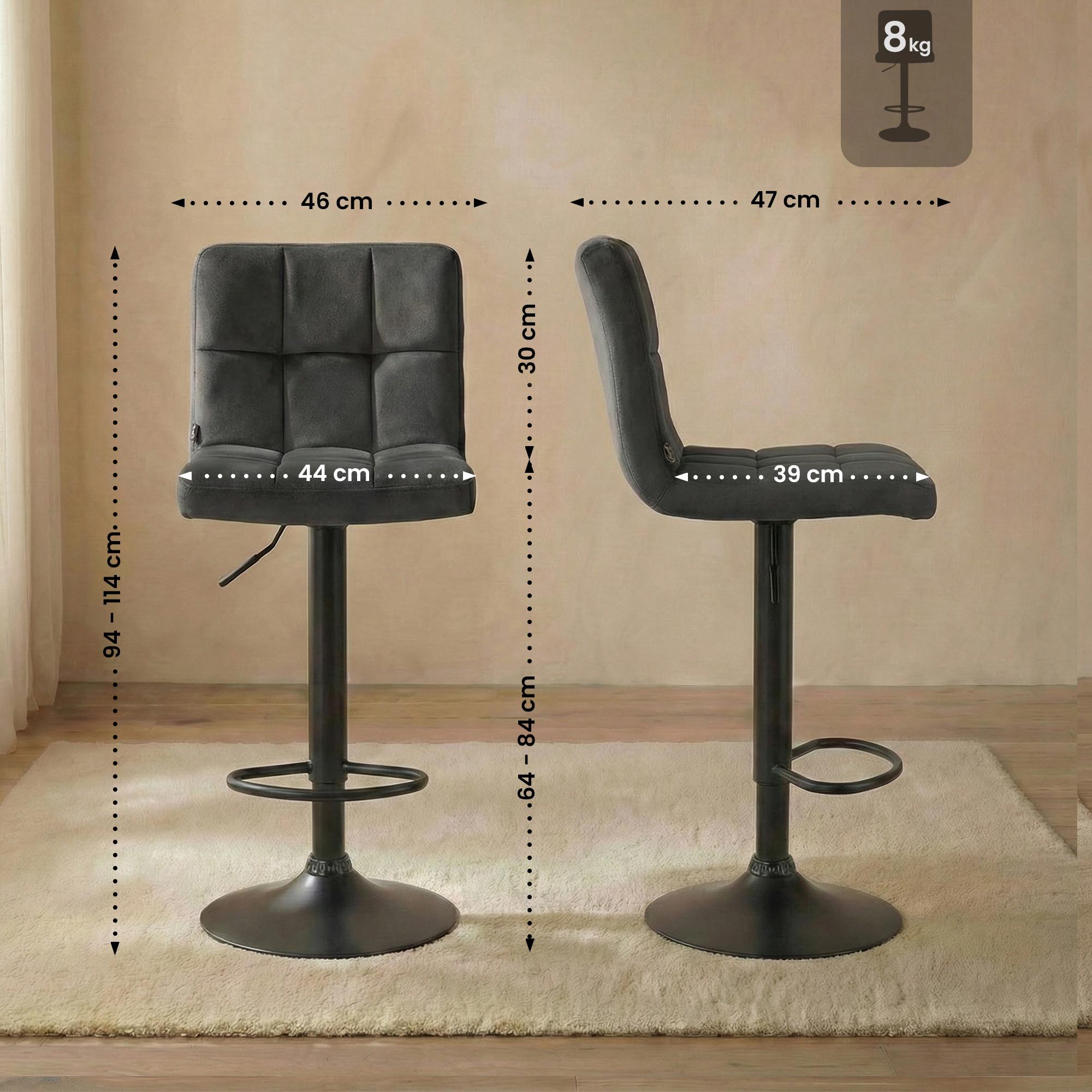 2er Set Barhocker Peru Samt
