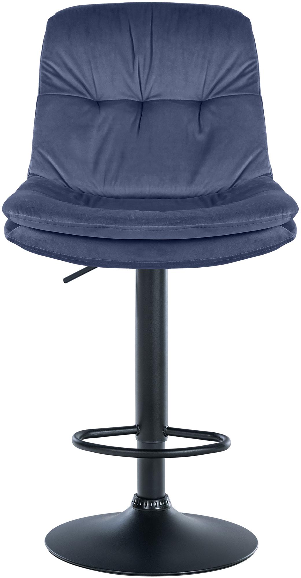 Barhocker Laurel Samt Metall matt schwarz blau