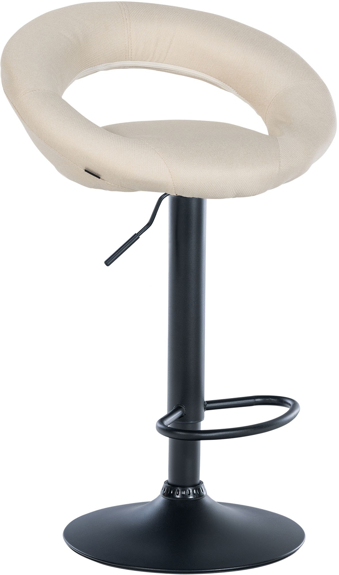 Barhocker Olinda Stoff creme schwarz