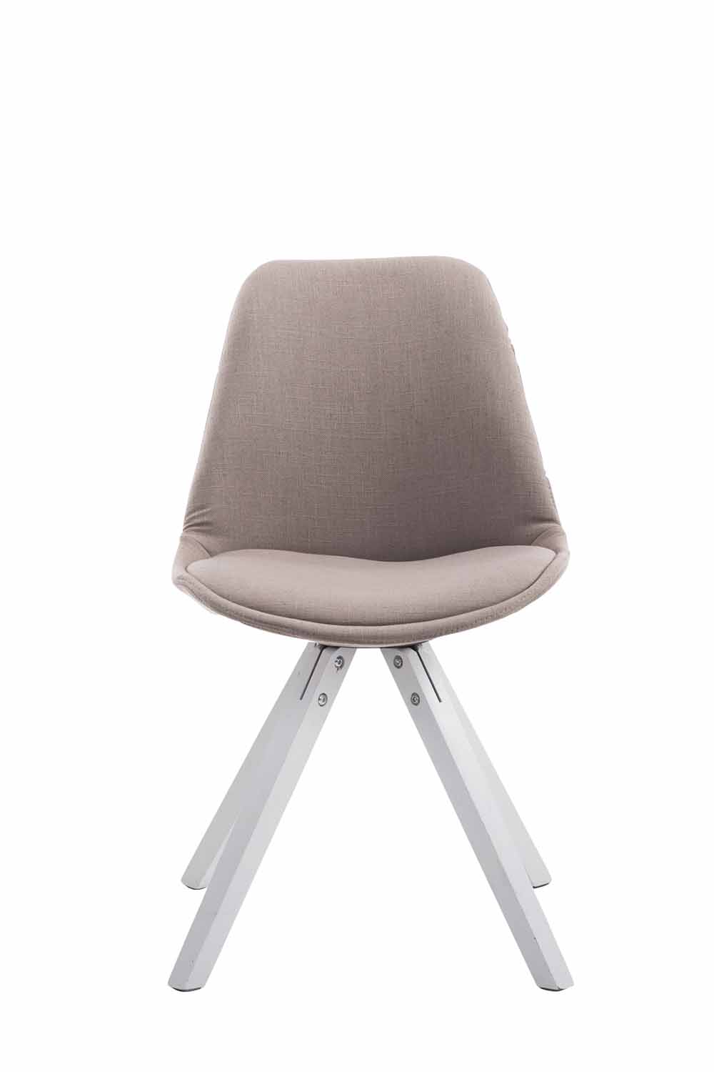 Besucherstuhl Toulouse Stoff Square taupe weiß