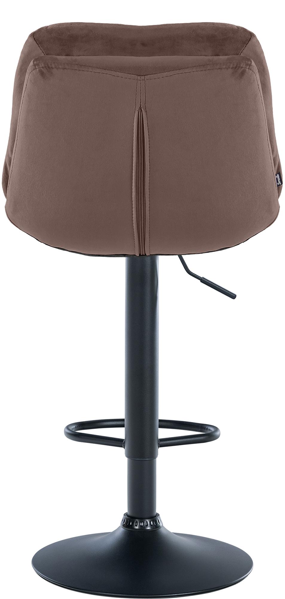 Barhocker Laurel Samt Metall matt schwarz braun