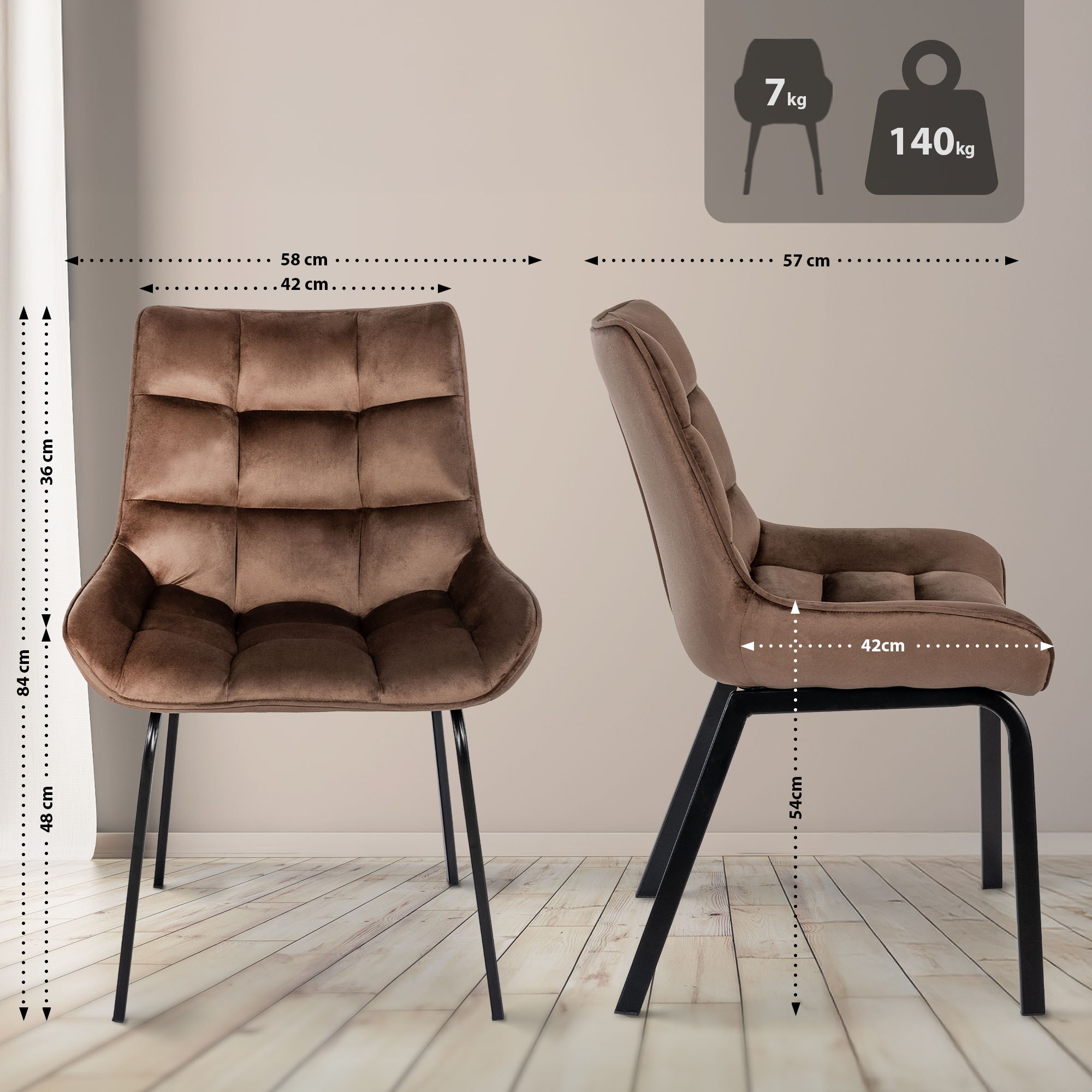 2er Set Esszimmerstuhl Saranda