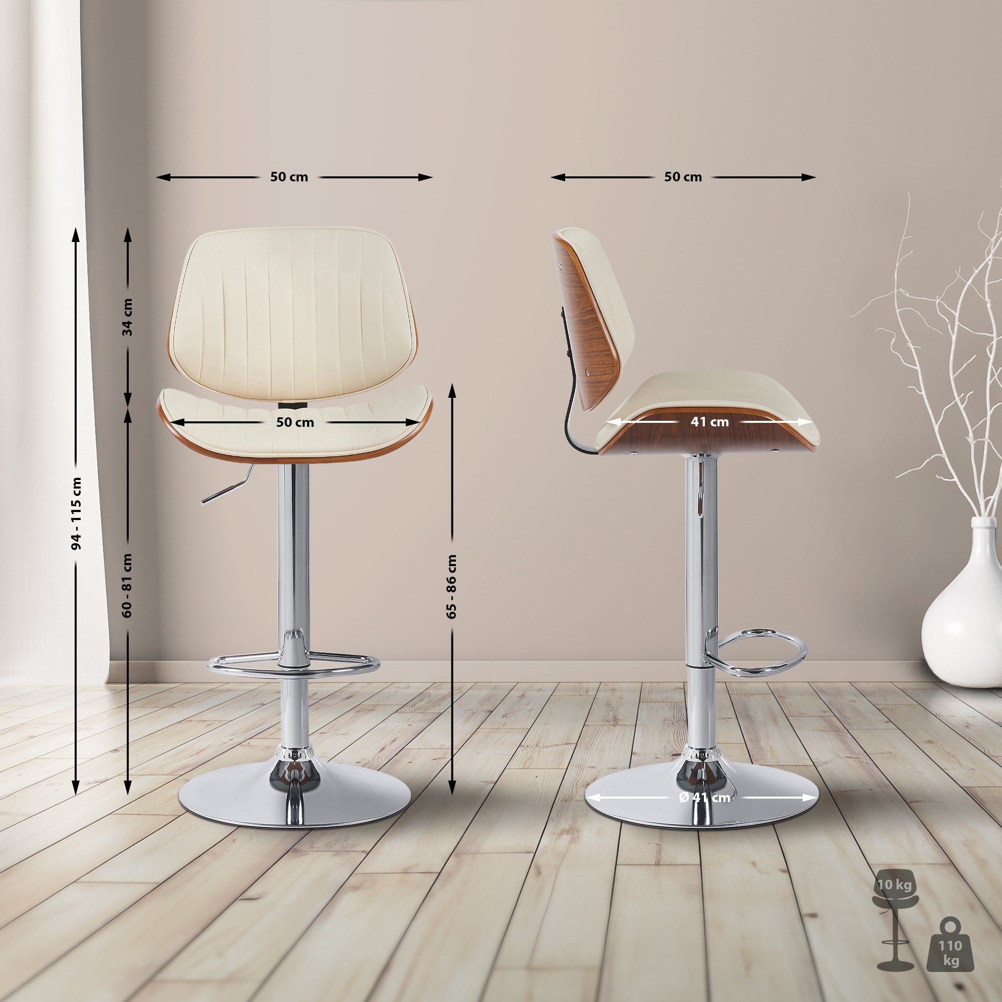 2er Set Barhocker Clawson Kunstleder