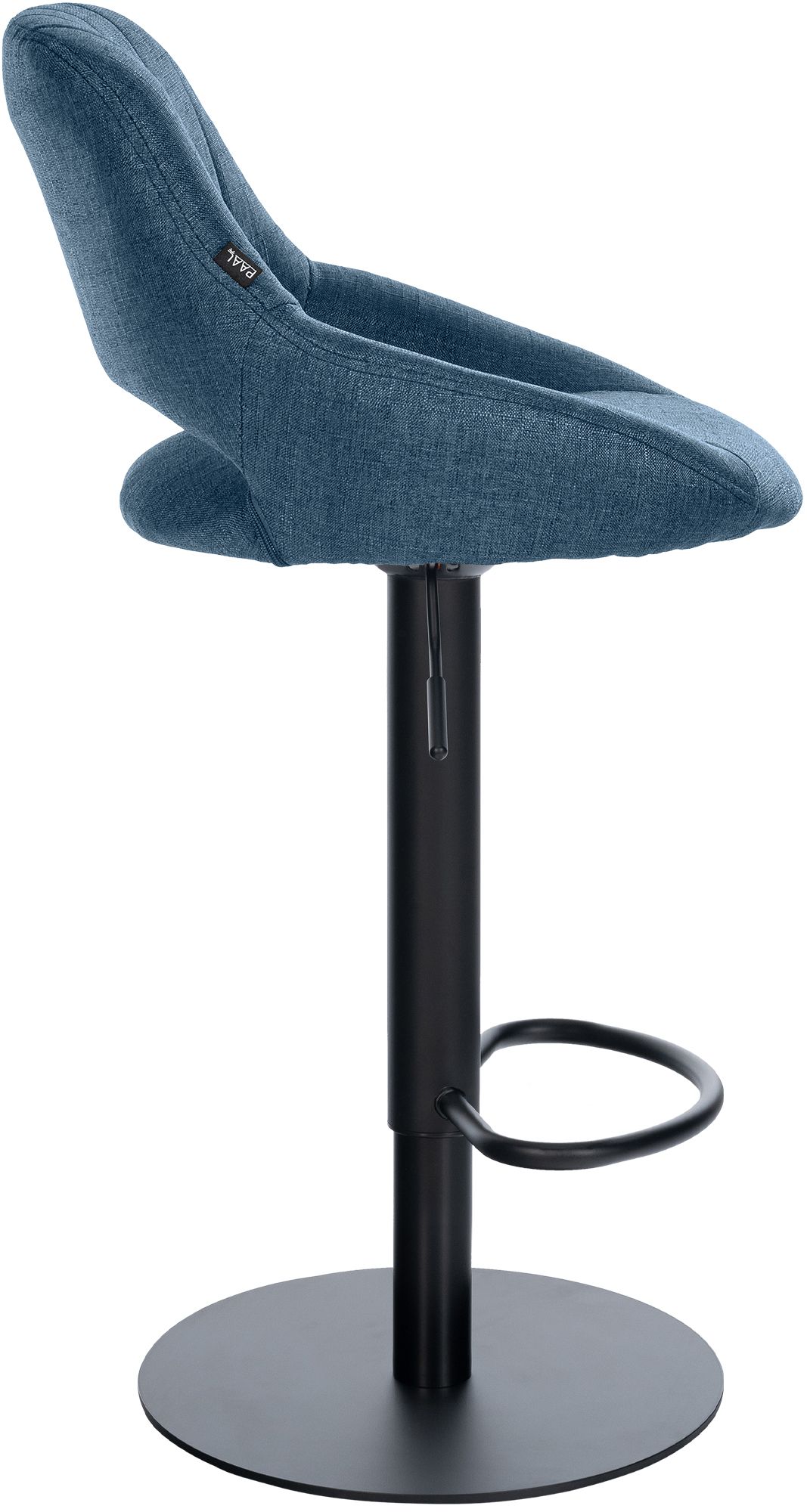 2er Set Barhocker Milet Schwarz mit extra schweren Standfüßen blau Stoff