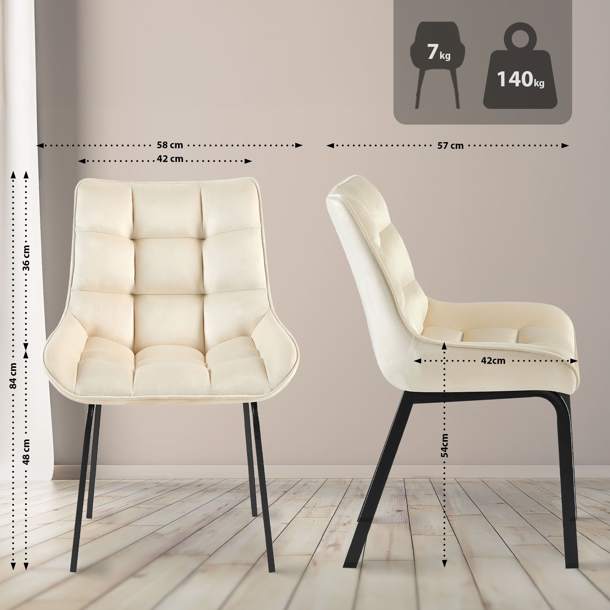 2er Set Esszimmerstuhl Saranda