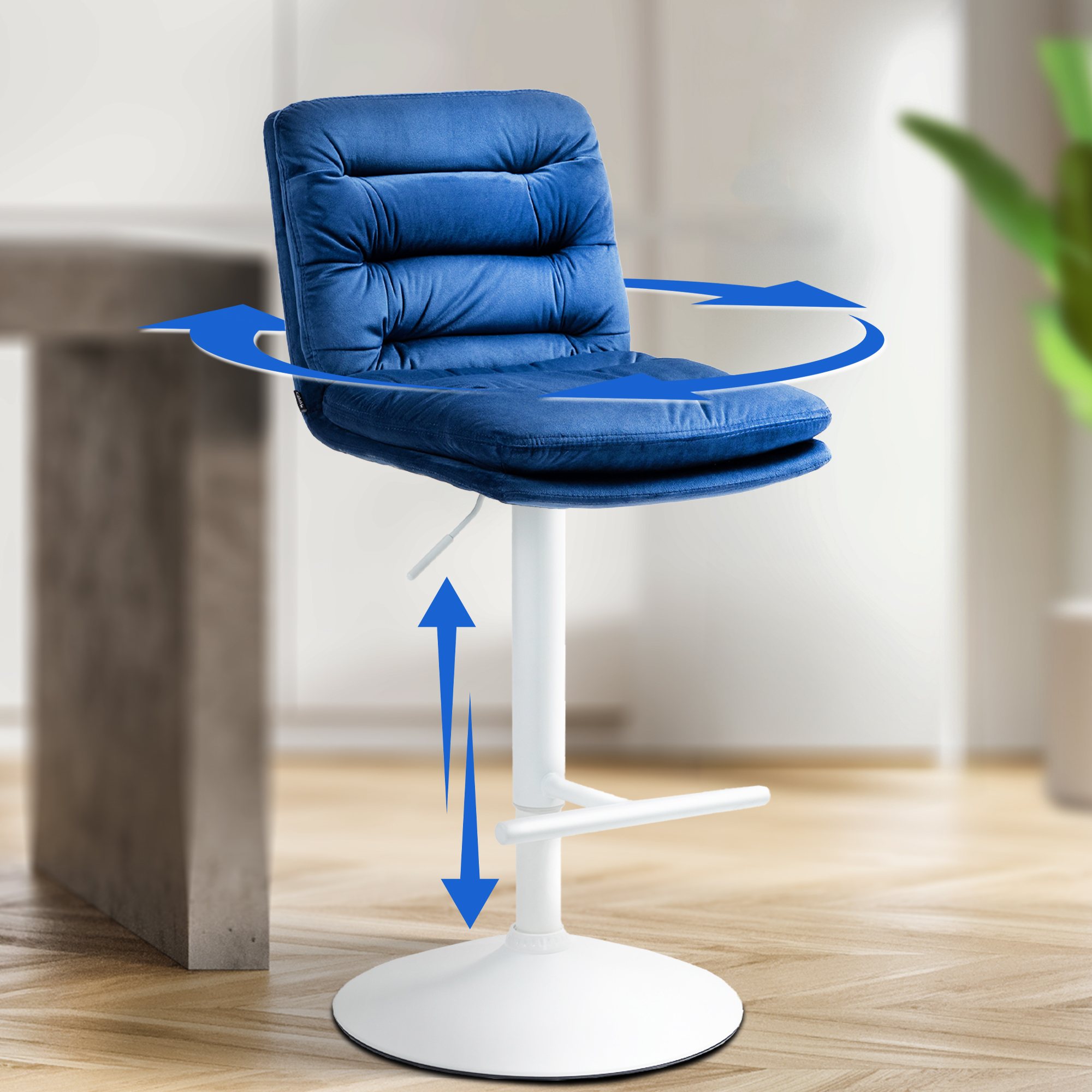 2er Set Barhocker Damar Samt