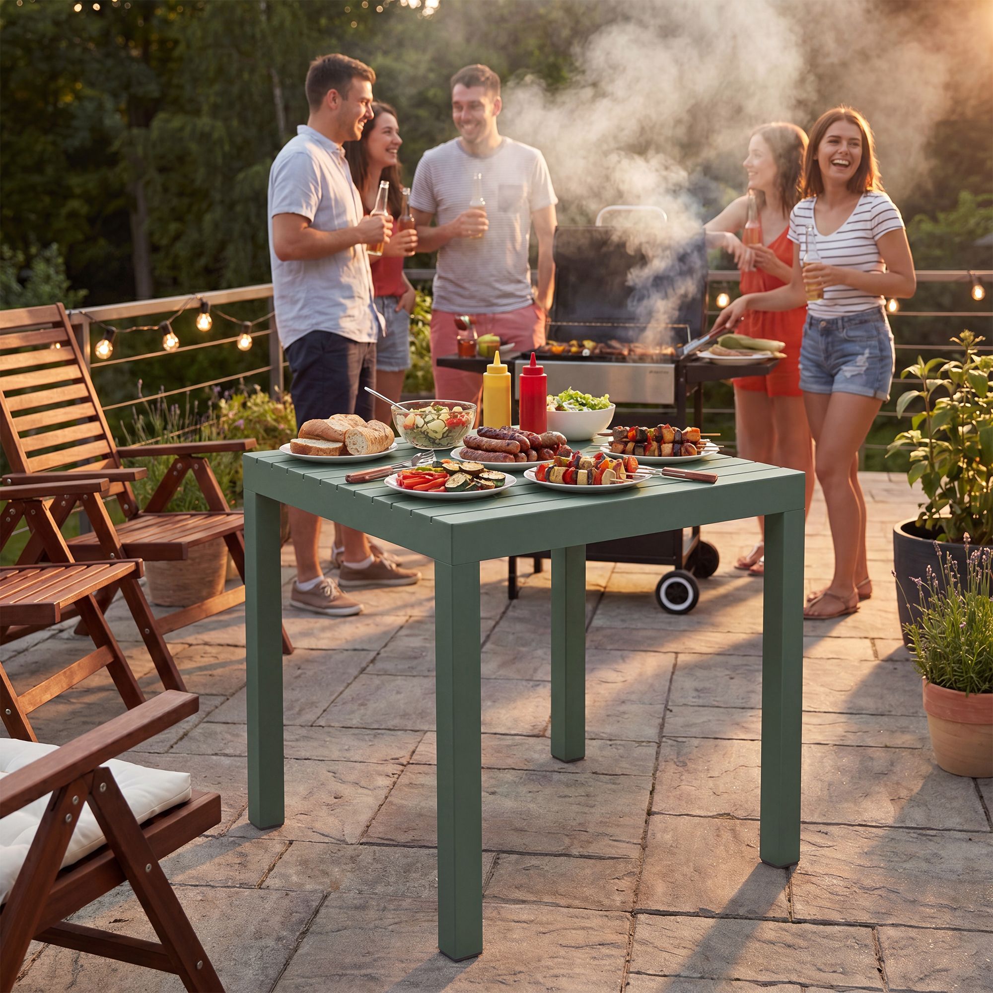 Gartentisch Kato 73 x 73 cm oliv