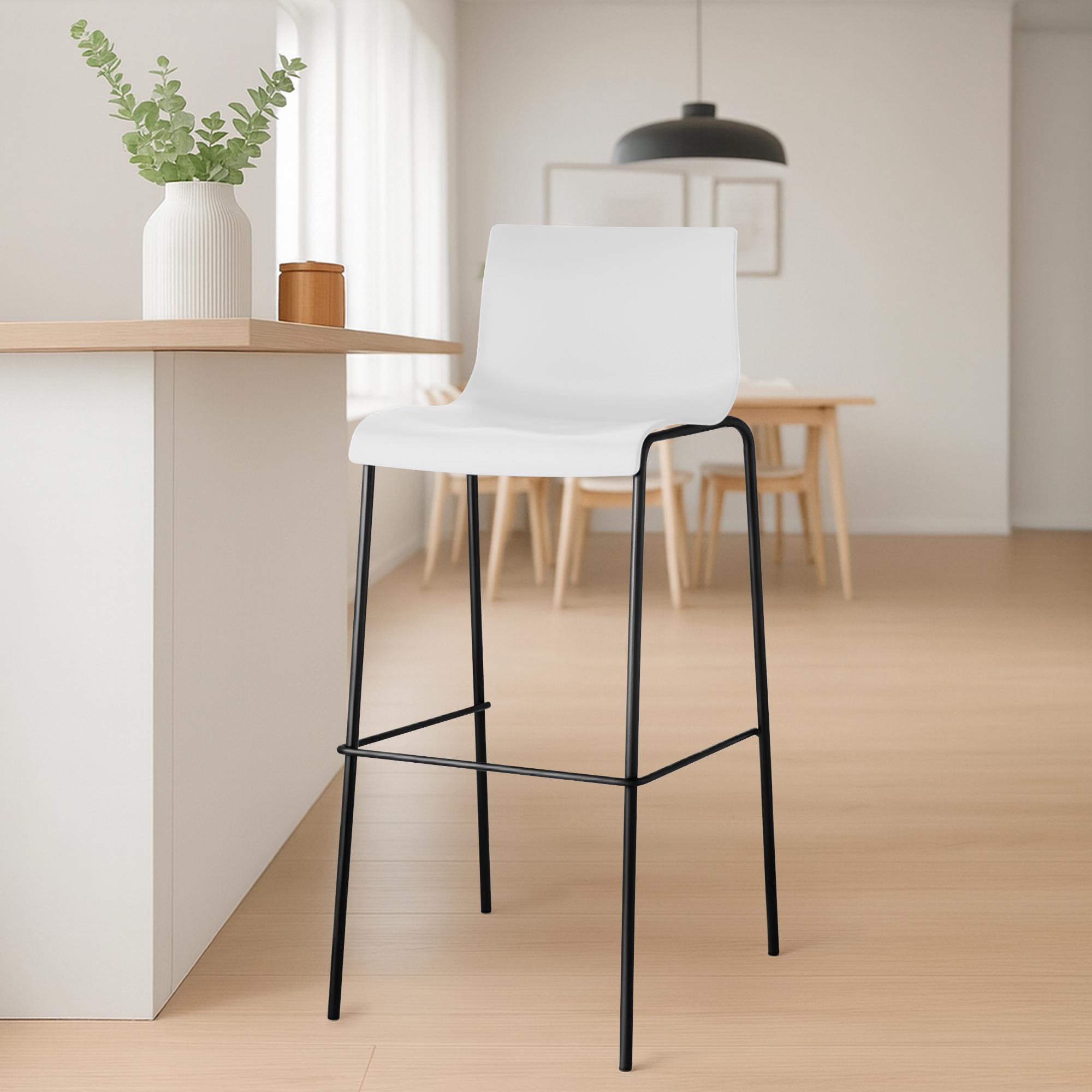 2er Set Barhocker Hover Kunststoff 4-Fuß Gestell