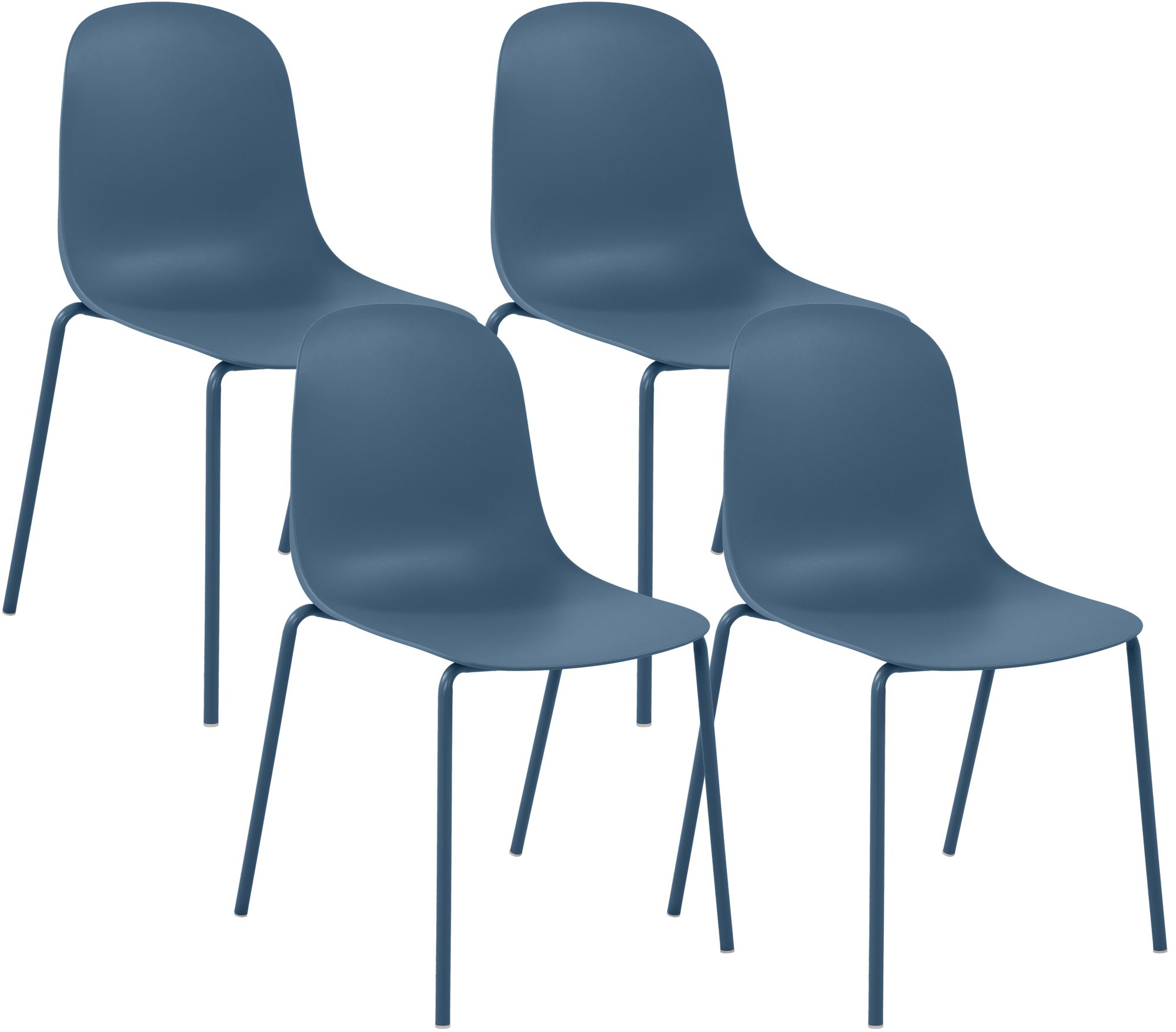 4er Set Stapelstühle Hardin blau
