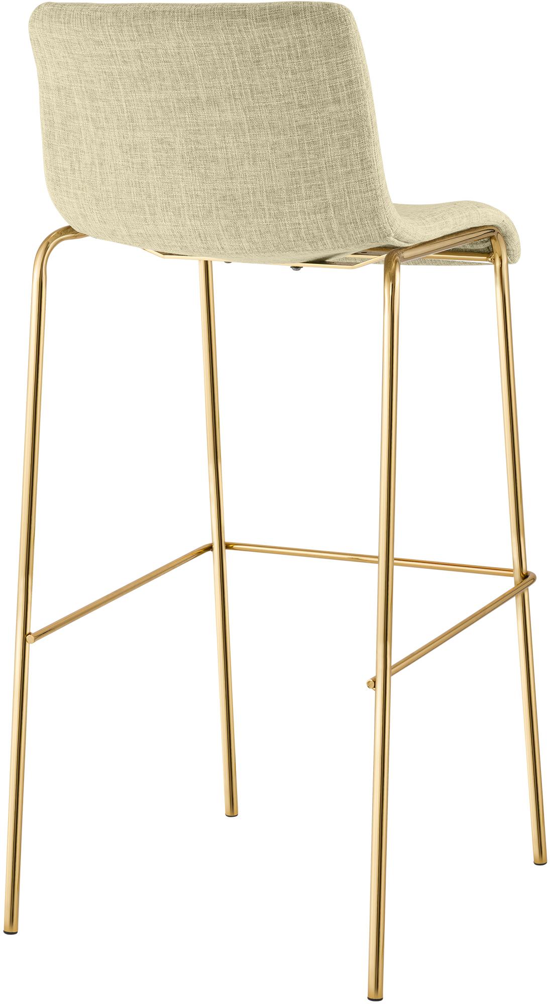 2er Set Barhocker Hover Stoff Vierfußgestell Gold