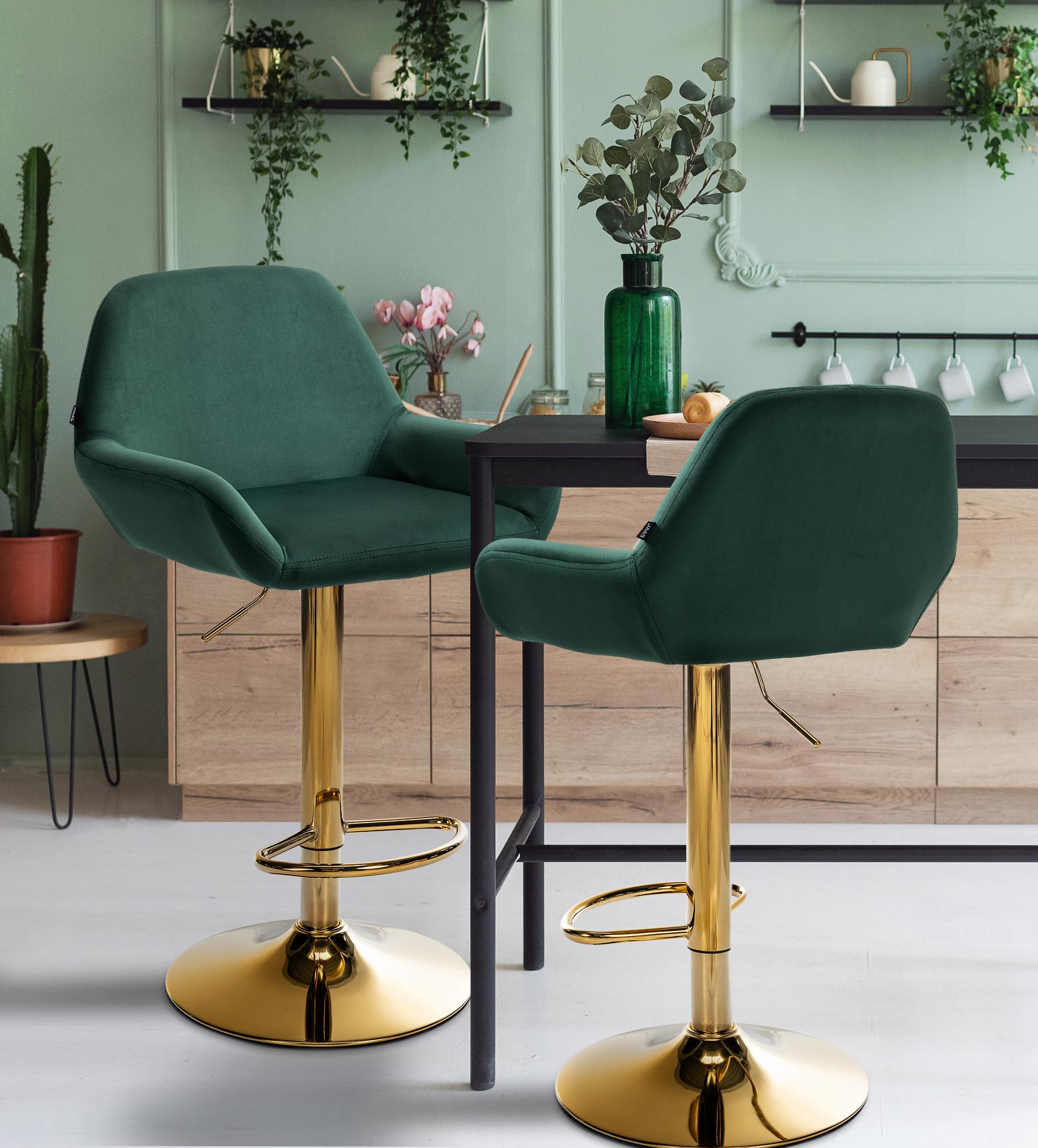2er Set Barhocker Braga Gold Samt