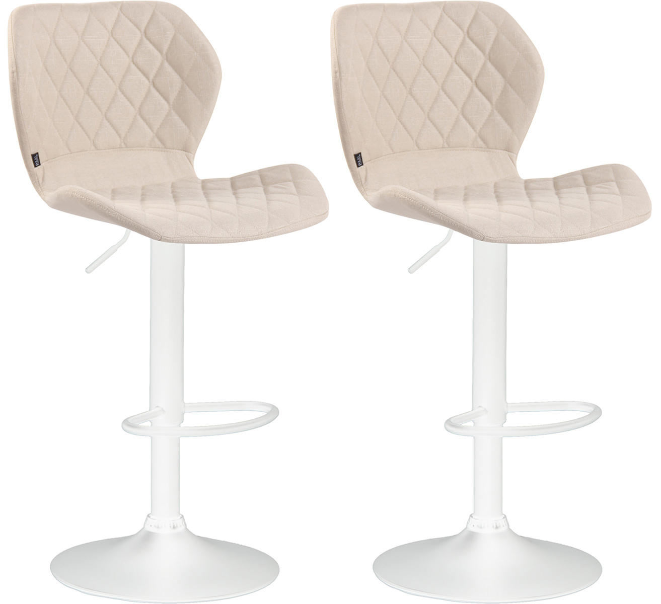 2er Set Barhocker Cork Stoff creme weiß