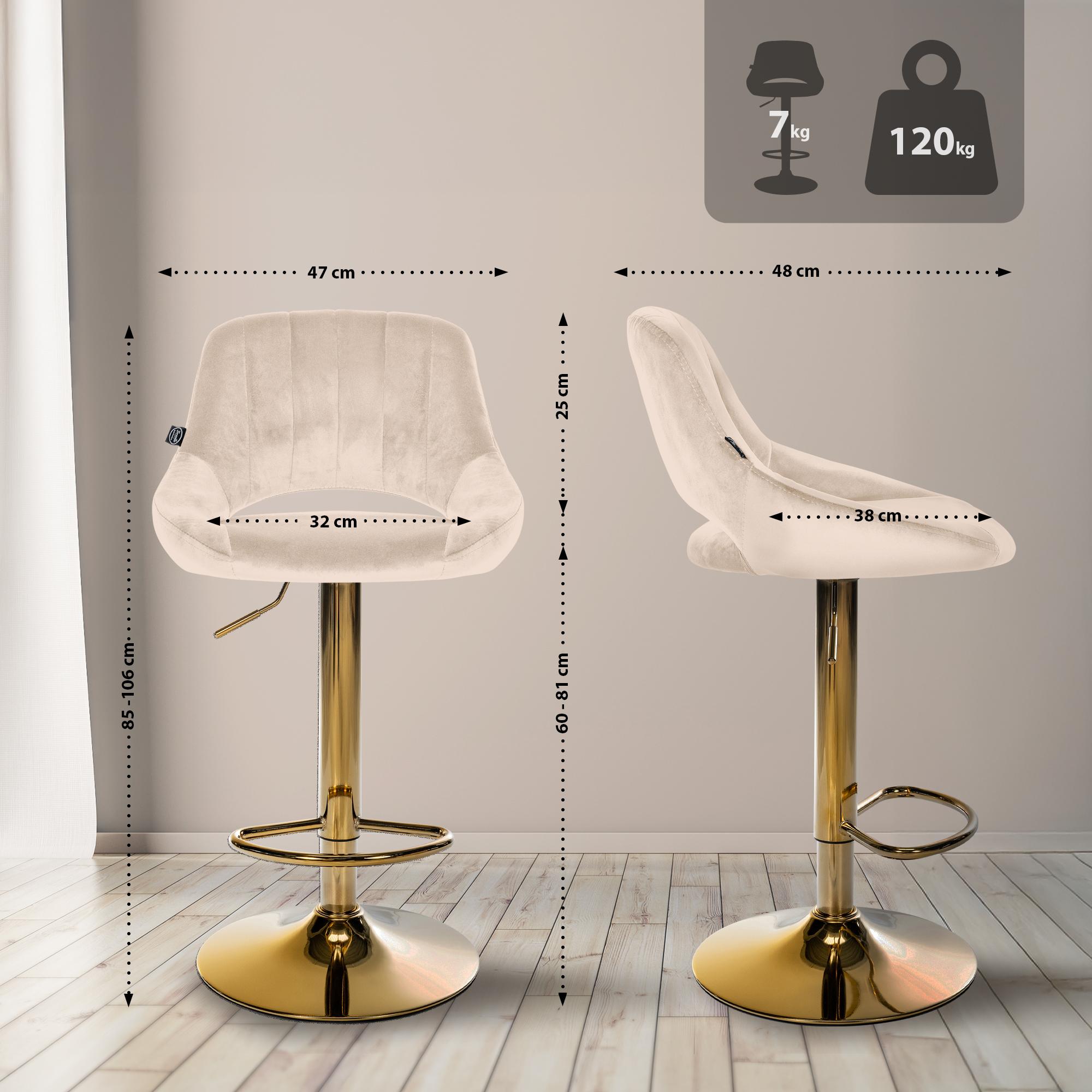 2er Set Barhocker Milet Samt