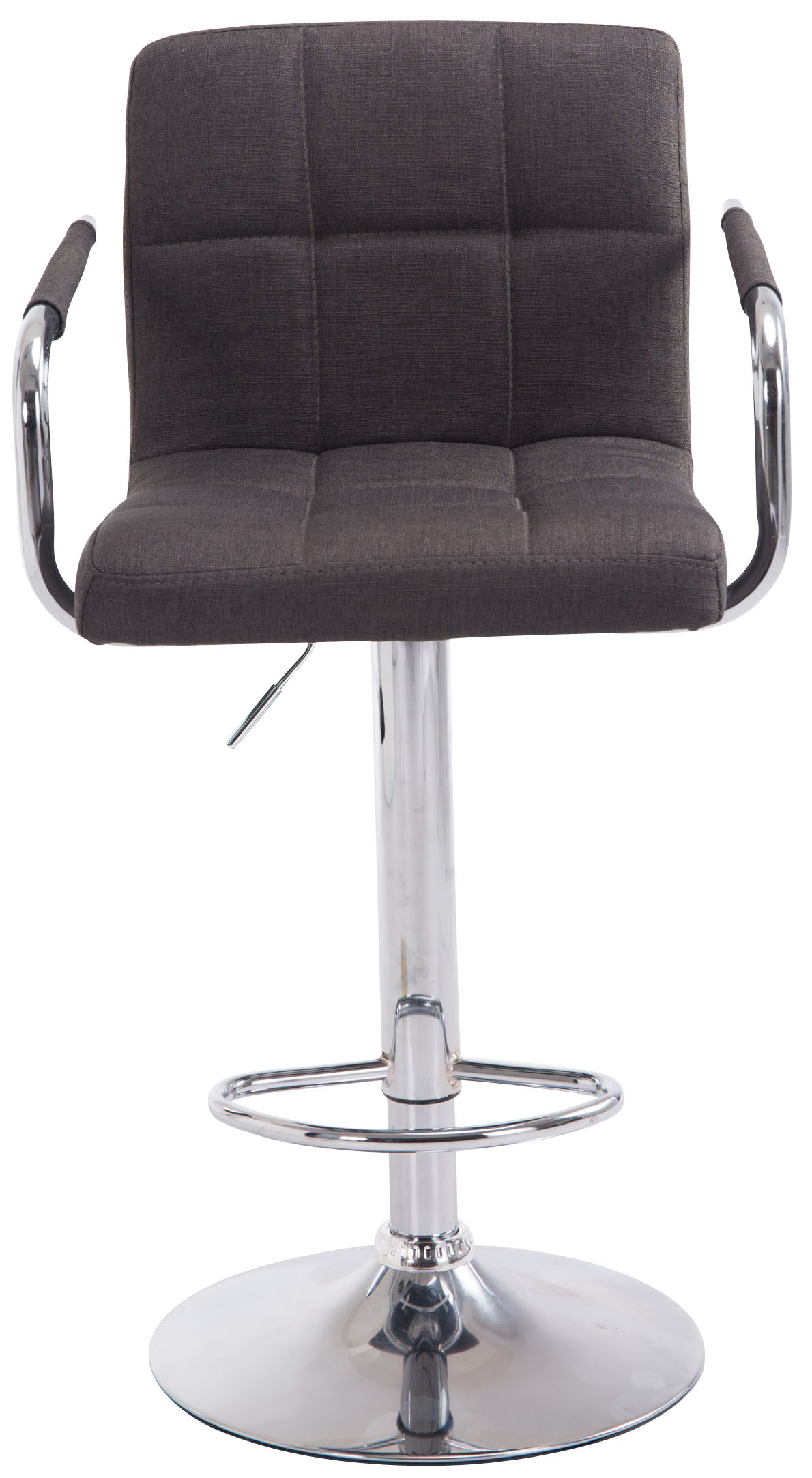 Barhocker Lucy V2 Stoff dunkelgrau chrom