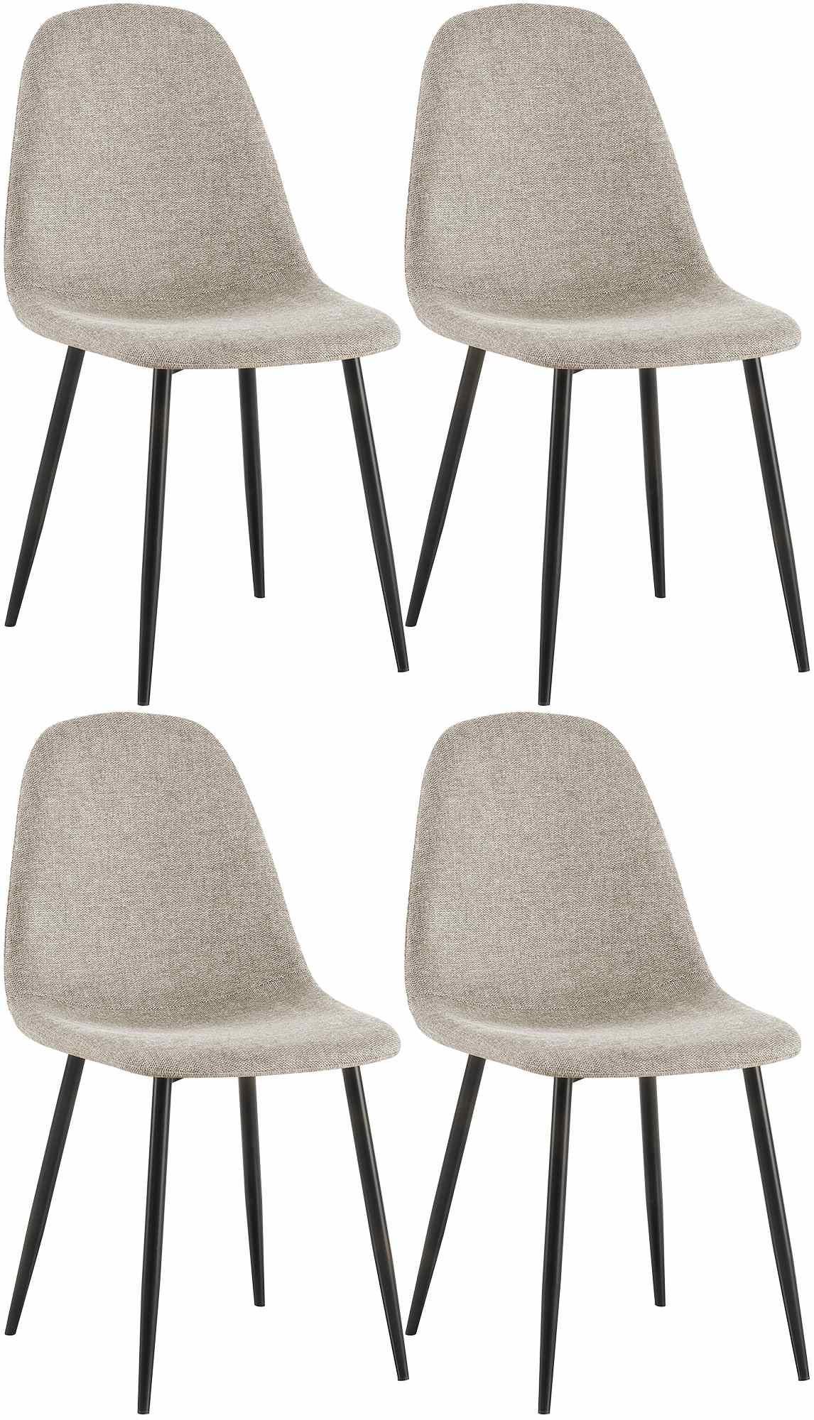 4er Set Esszimmerstühle Napier creme Stoff