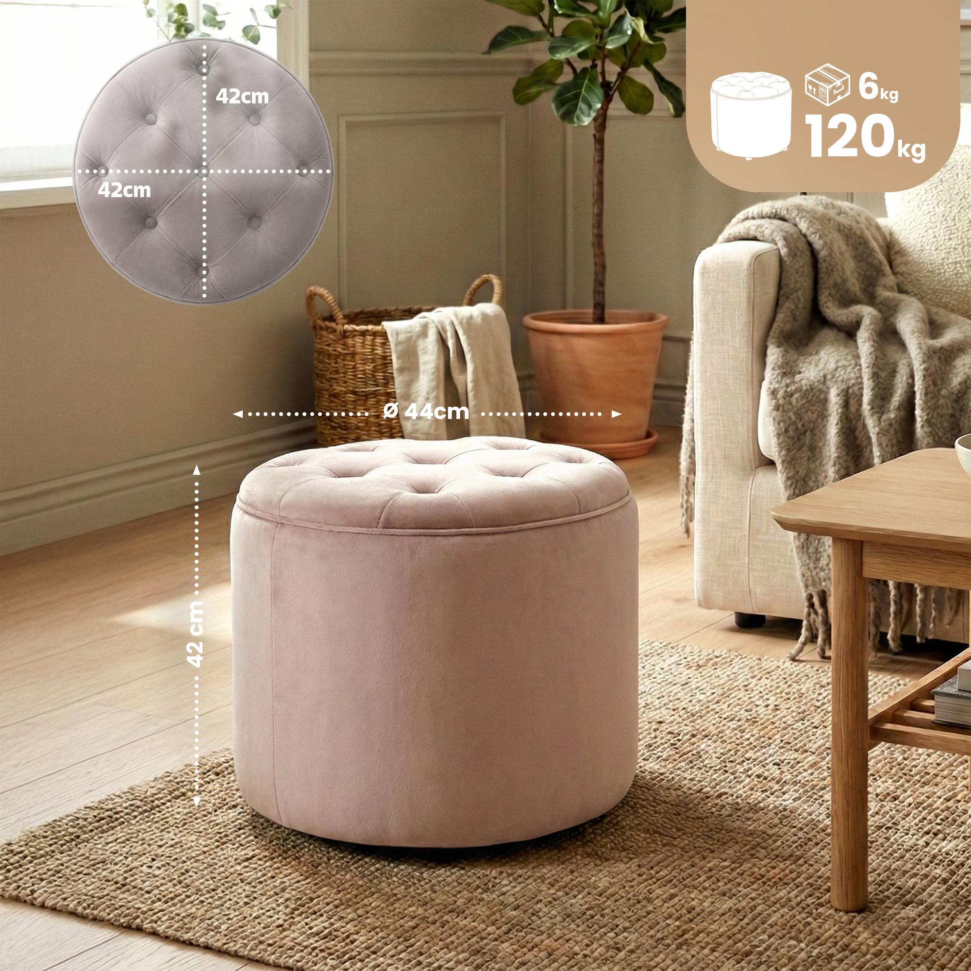 Sitzhocker Pantin Samt rosa