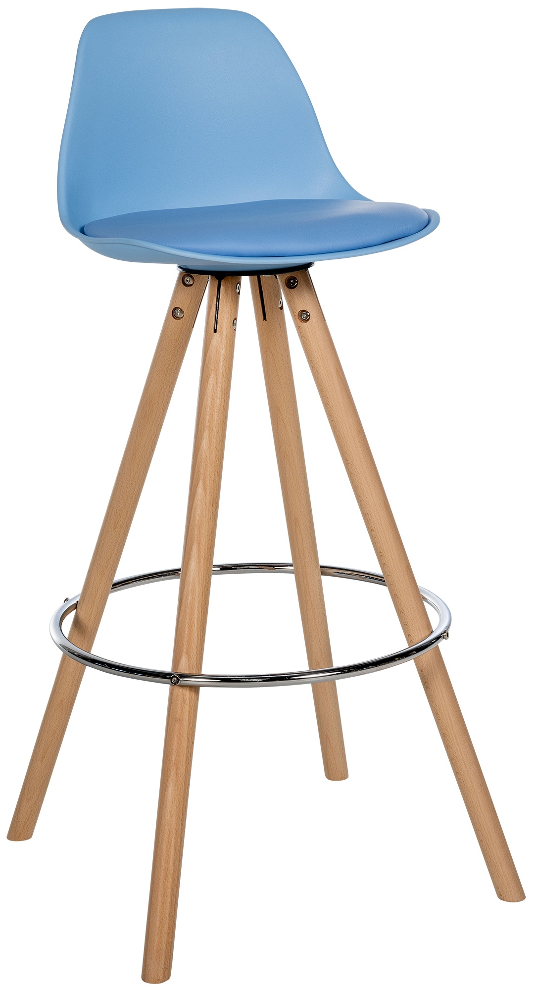 Barhocker Corbin Kunstleder Rund blau natura