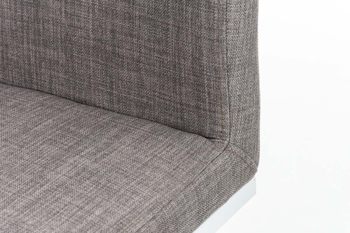 Barhocker Panama Stoffbezug grau weiß