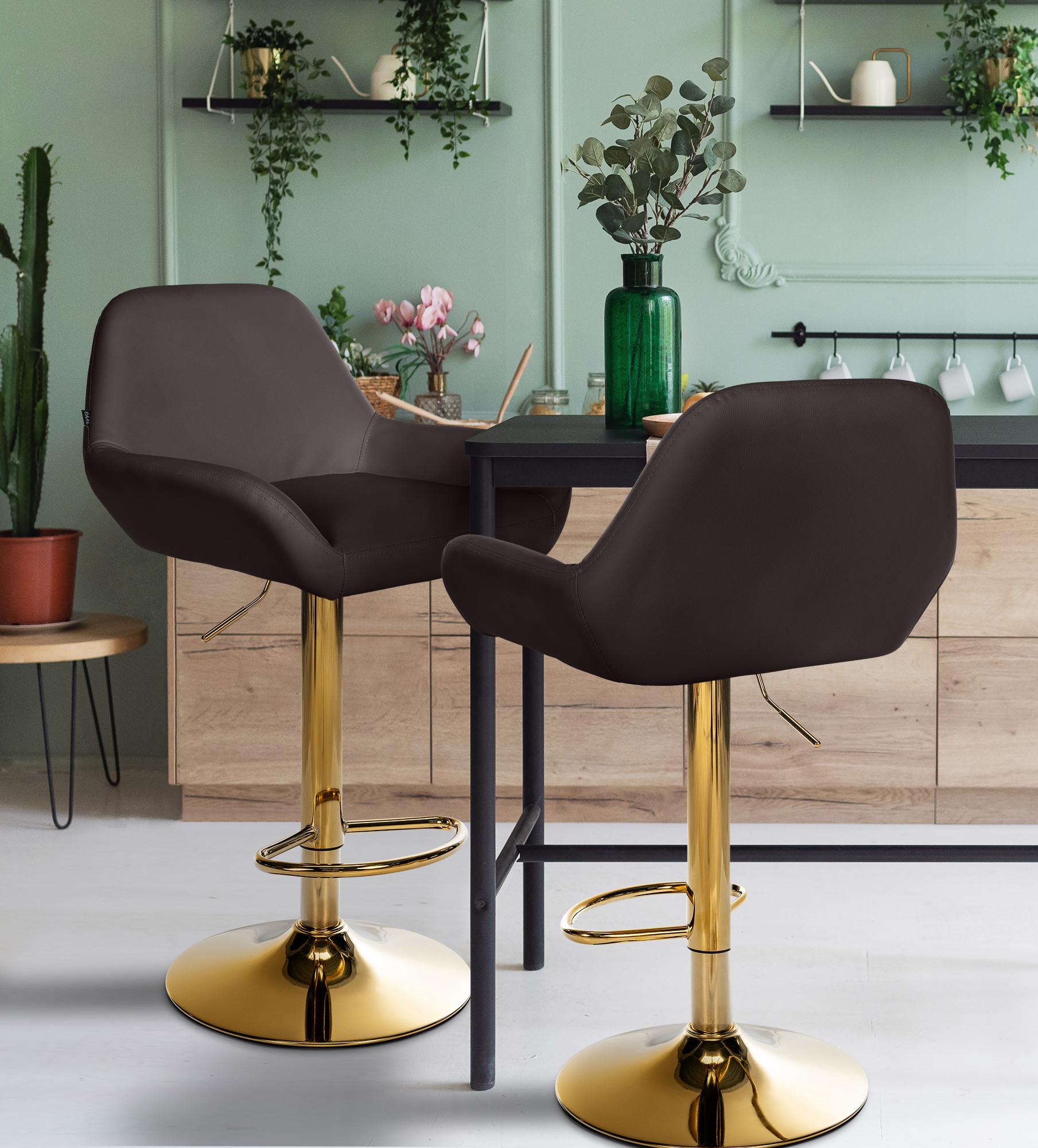 Barhocker Braga Gold Kunstleder braun