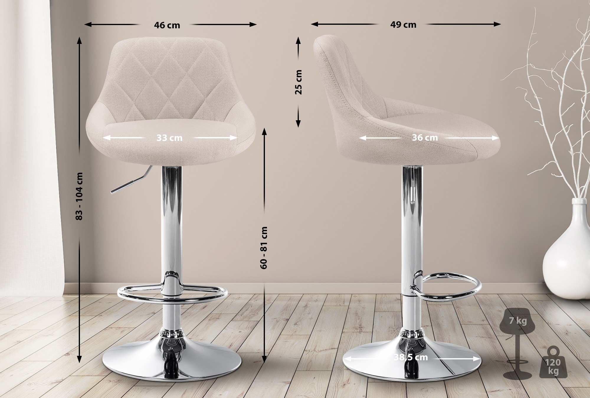Barhocker Lazio Stoff
