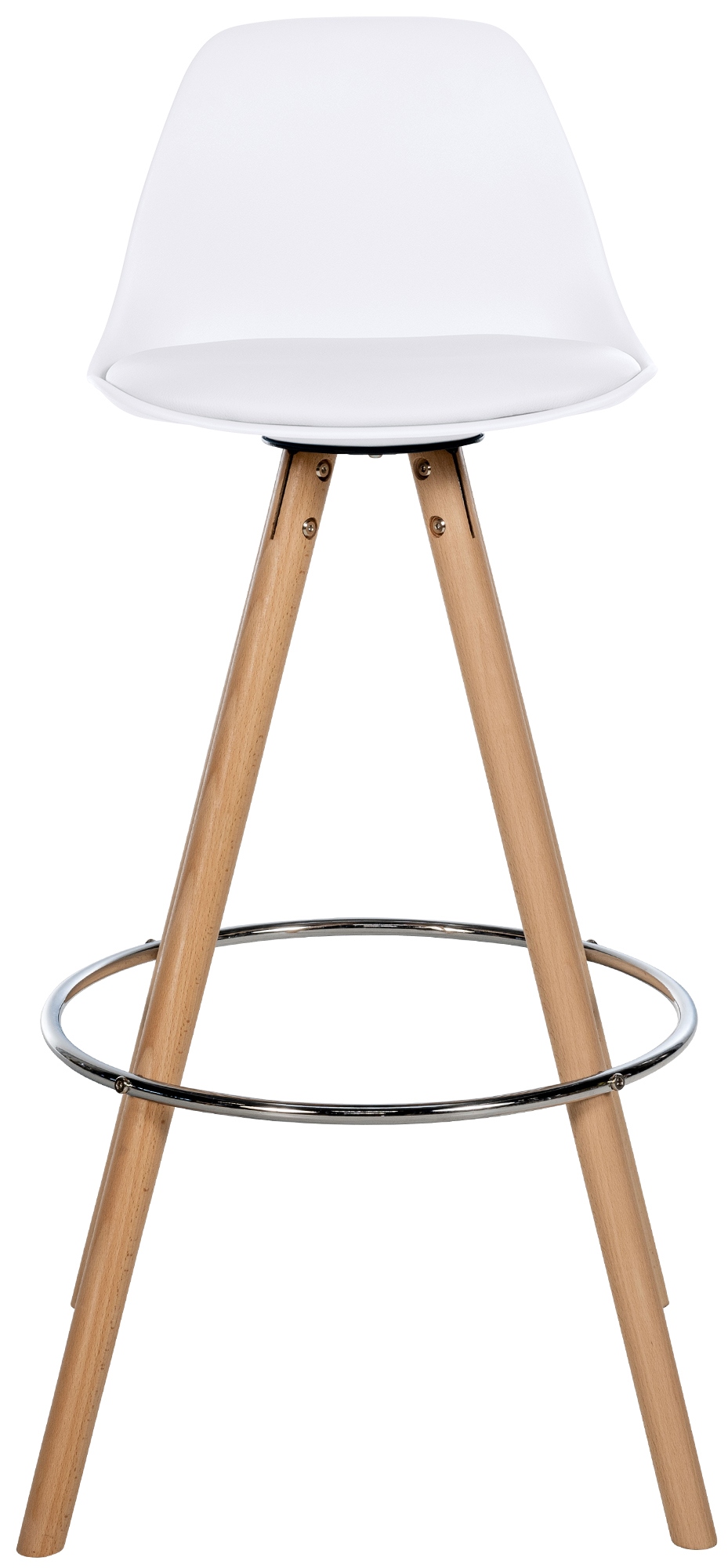 Barhocker Corbin Kunstleder Rund weiß natura