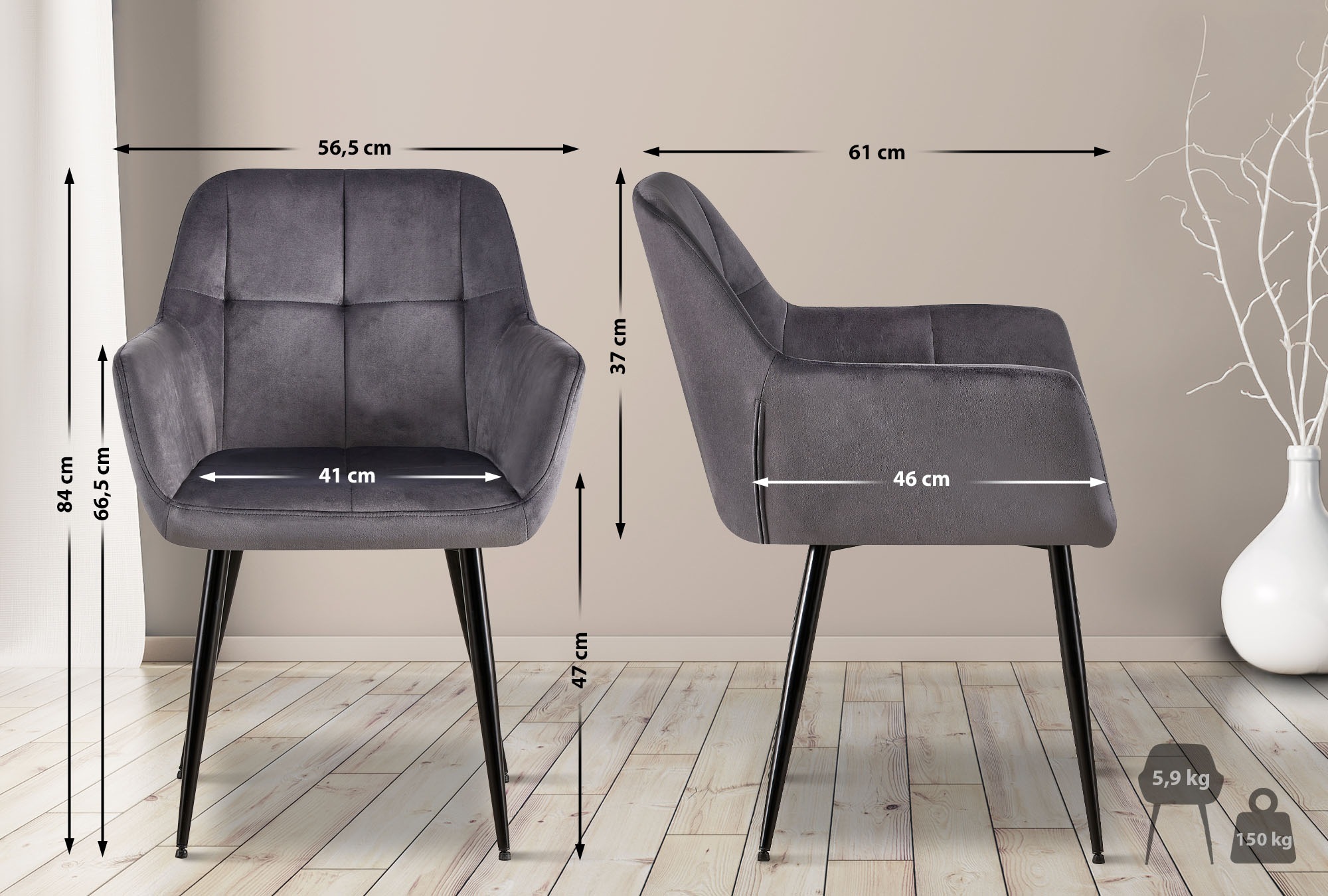 4er Set Esszimmerstühle Emia