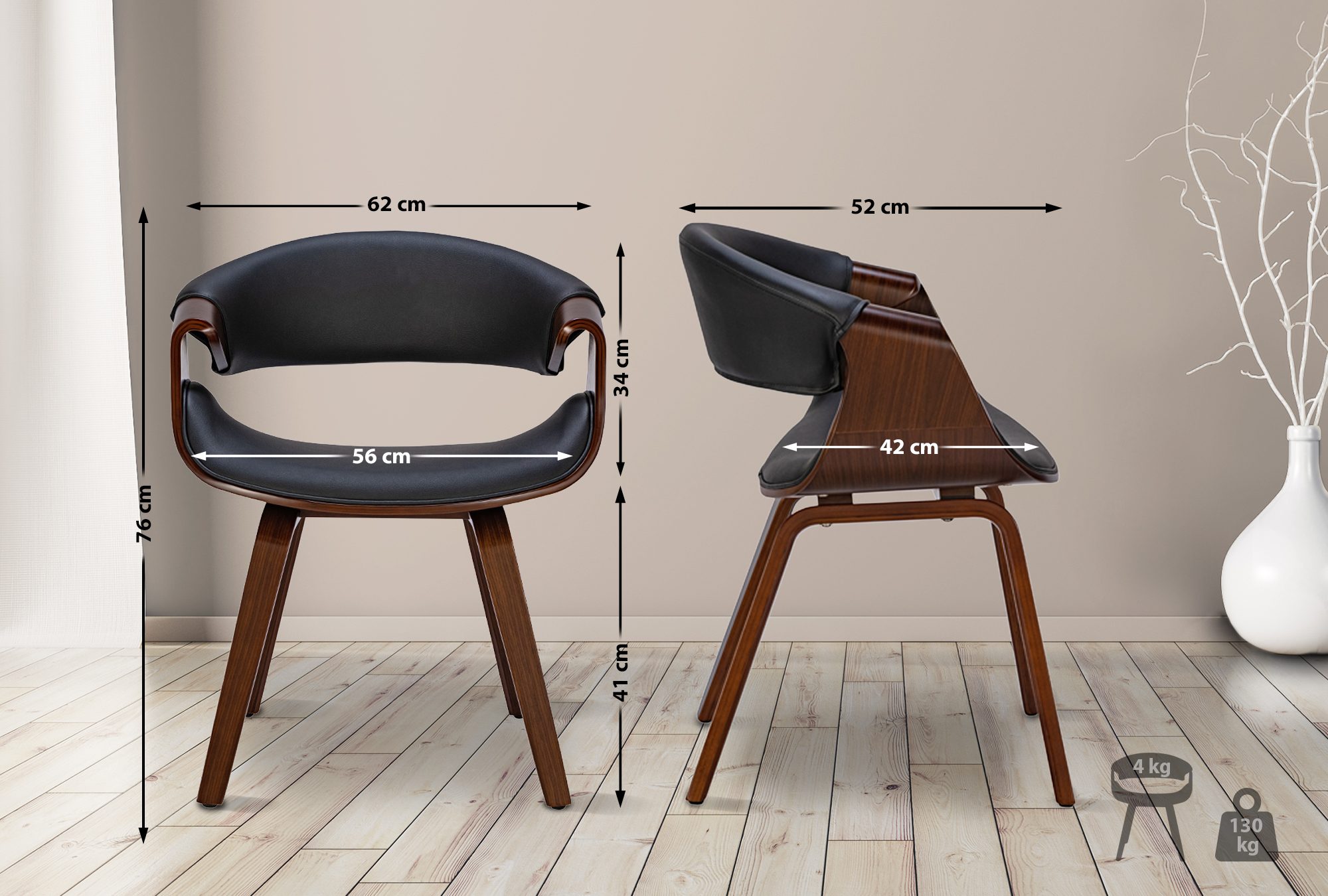 2er Set Esszimmerstuhl Foley