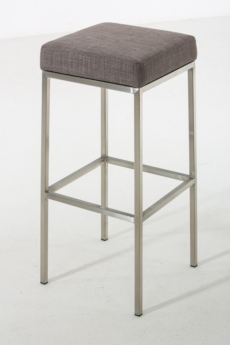 2er Set Barhocker Montreal Stoffbezug grau edelstahl