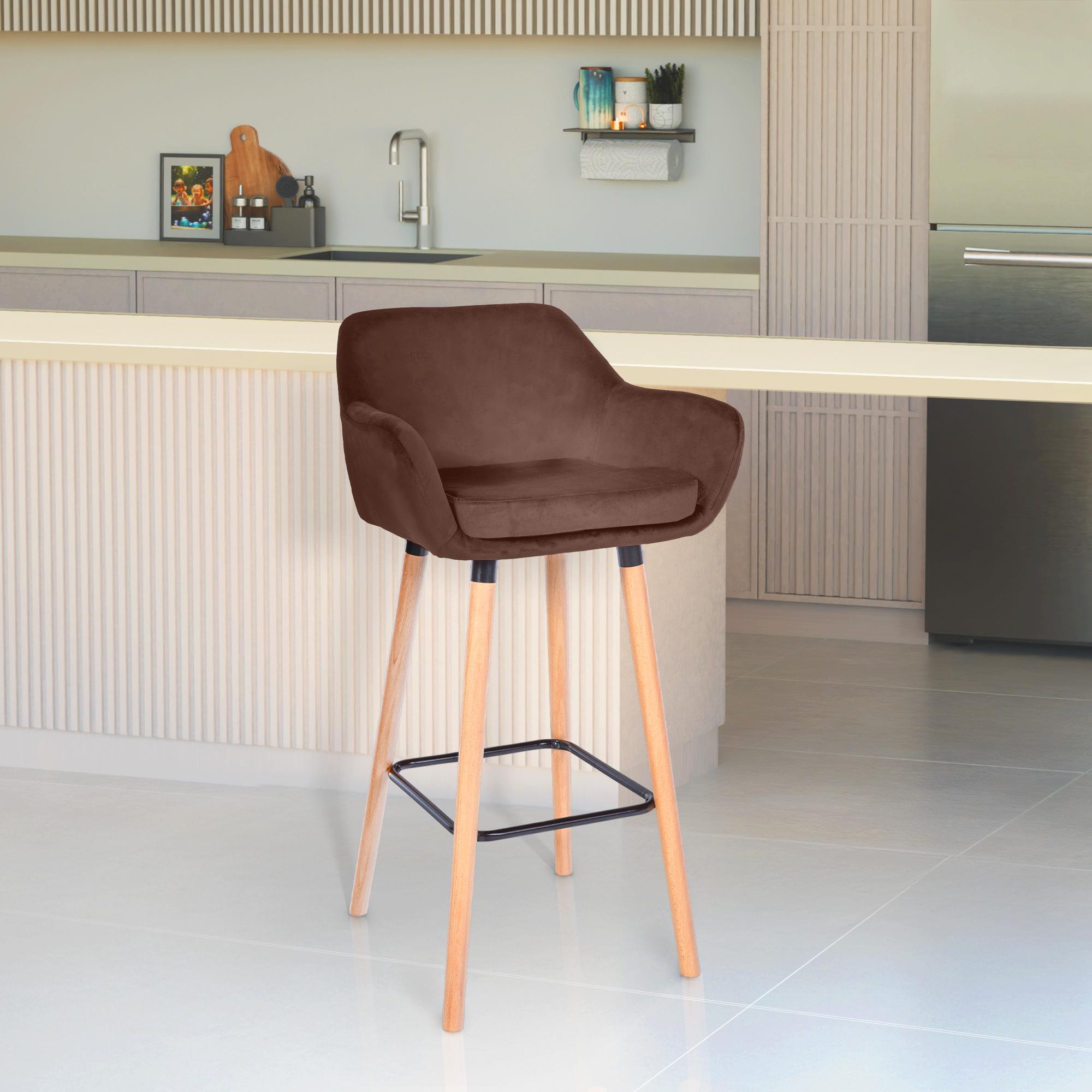 Barhocker Grant Samt coffee