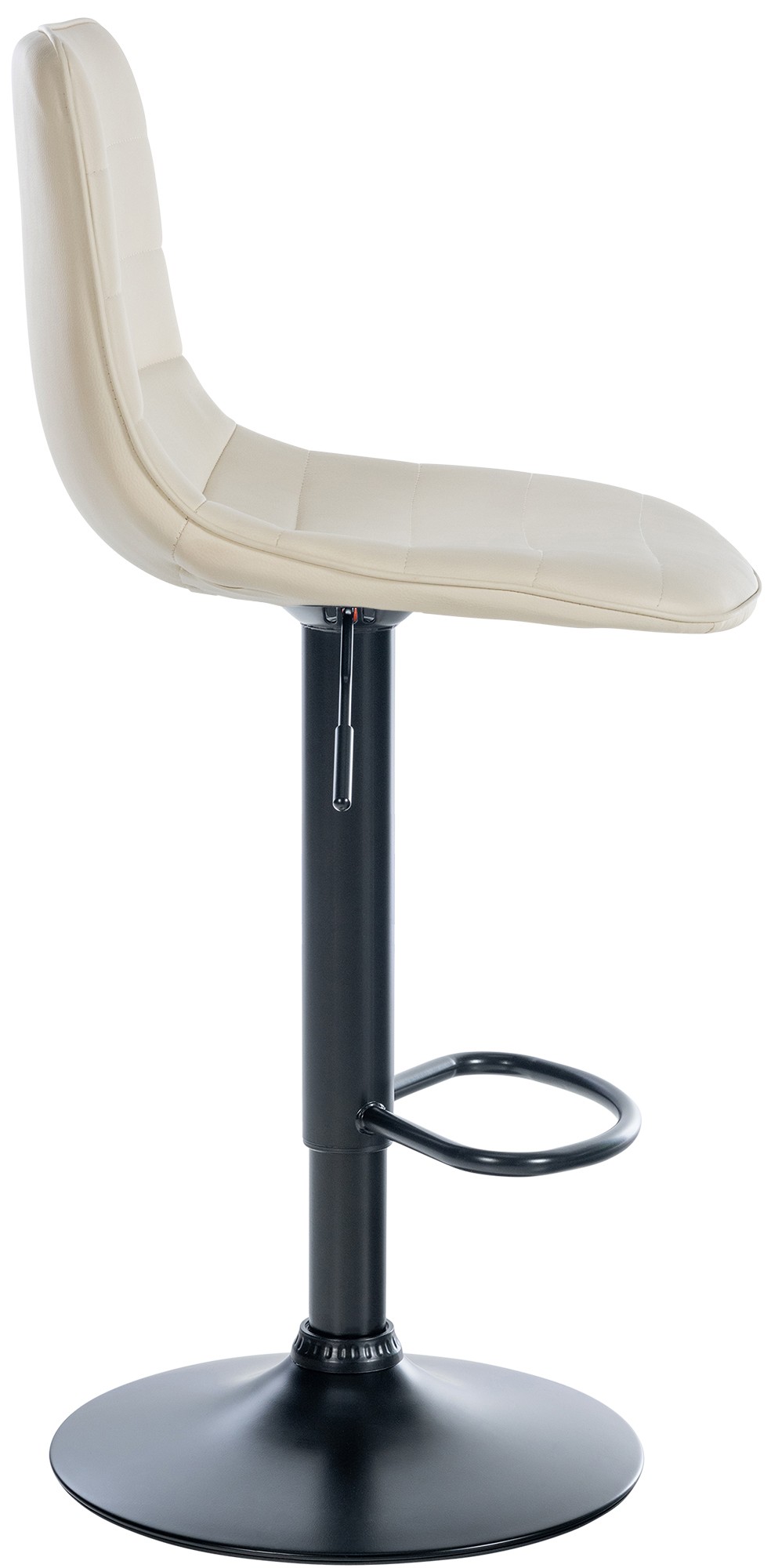 2er Set Barhocker Lex Kunstleder Metall matt schwarz creme