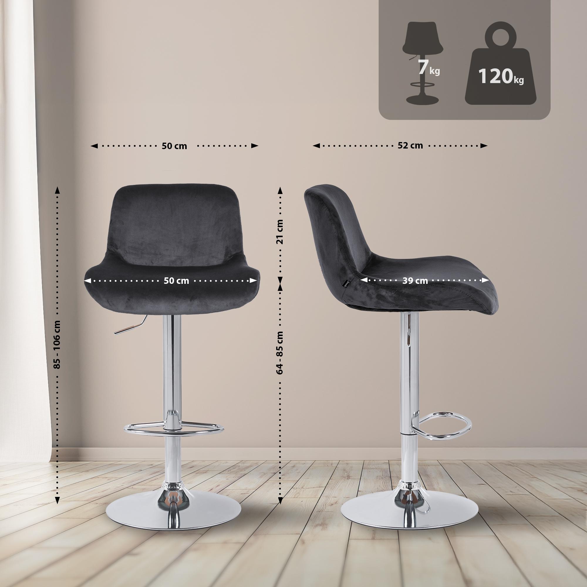 2er Set Barhocker Solon Chrom
