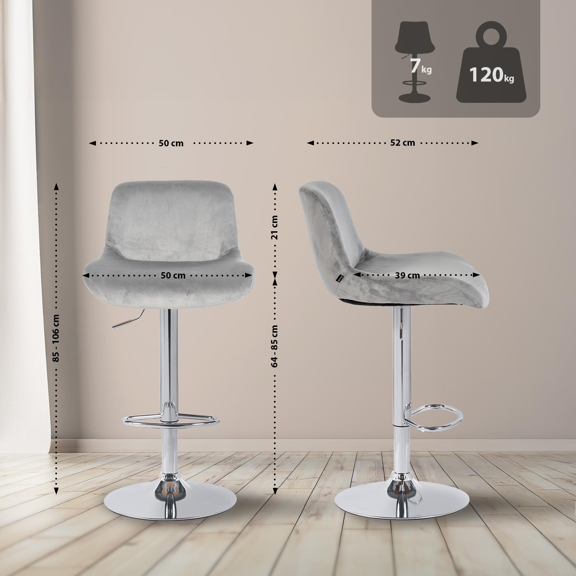 2er Set Barhocker Solon Chrom