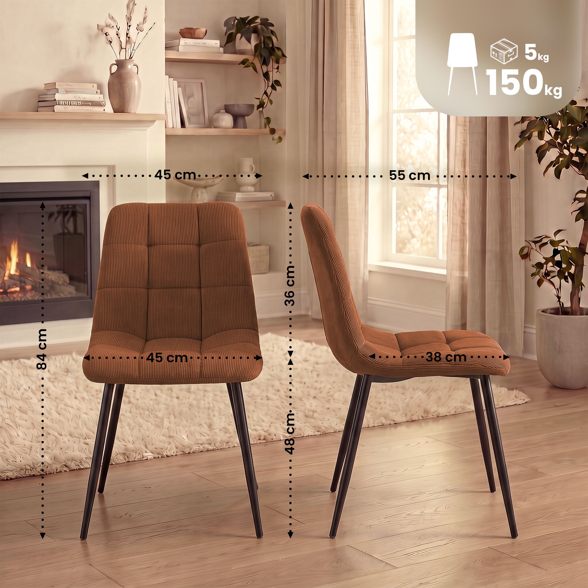 2er Set Esszimmerstuhl Tilde