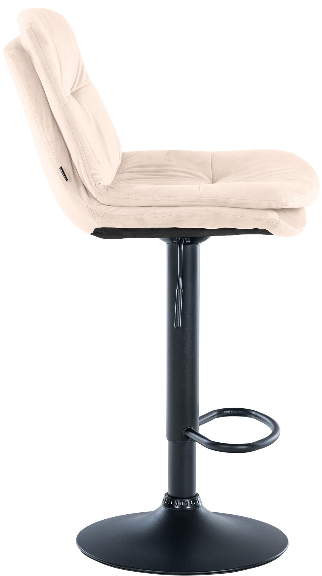 Barhocker Laurel Samt Metall matt schwarz creme