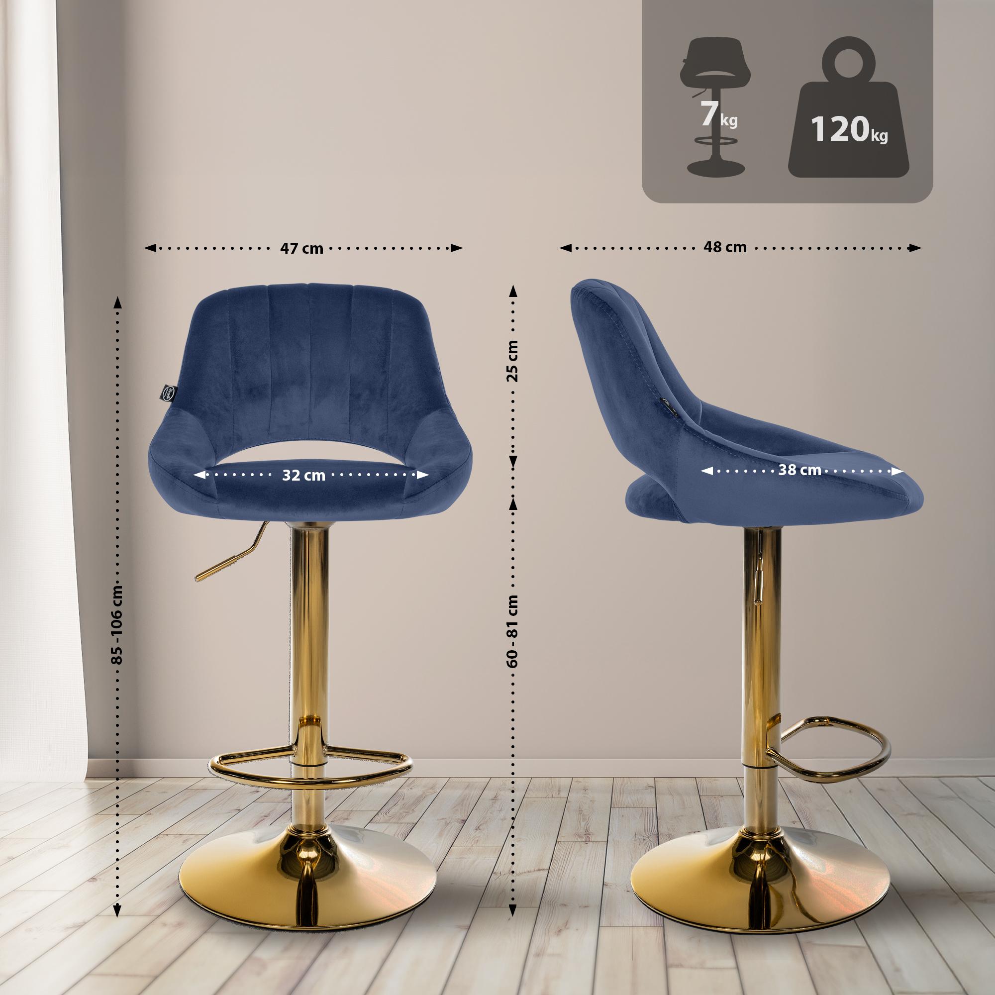 2er Set Barhocker Milet Samt