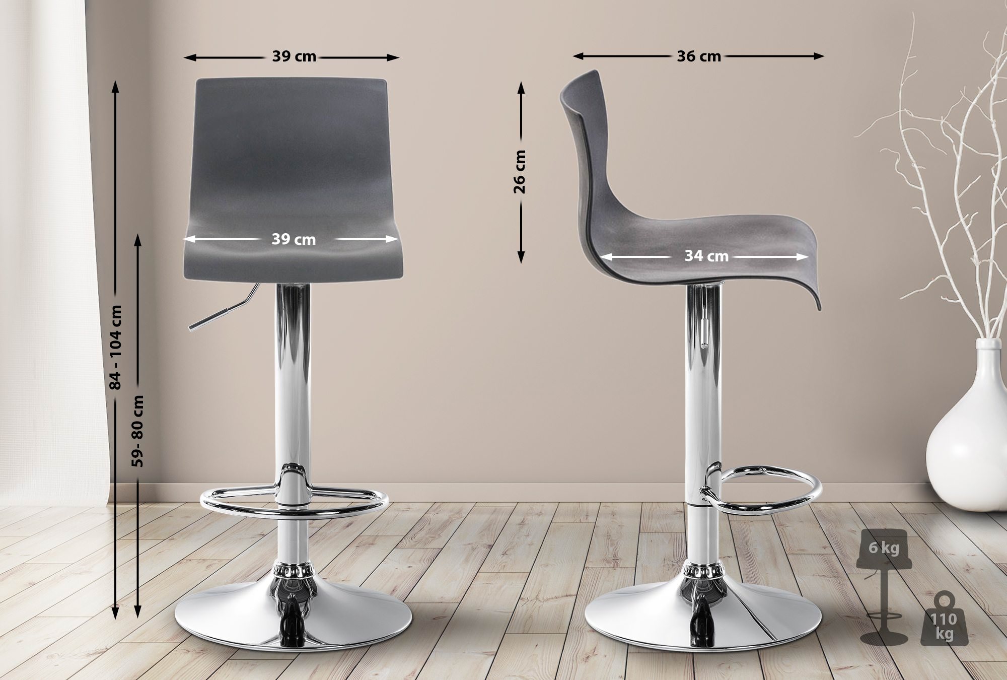 Barhocker Hover Kunststoff