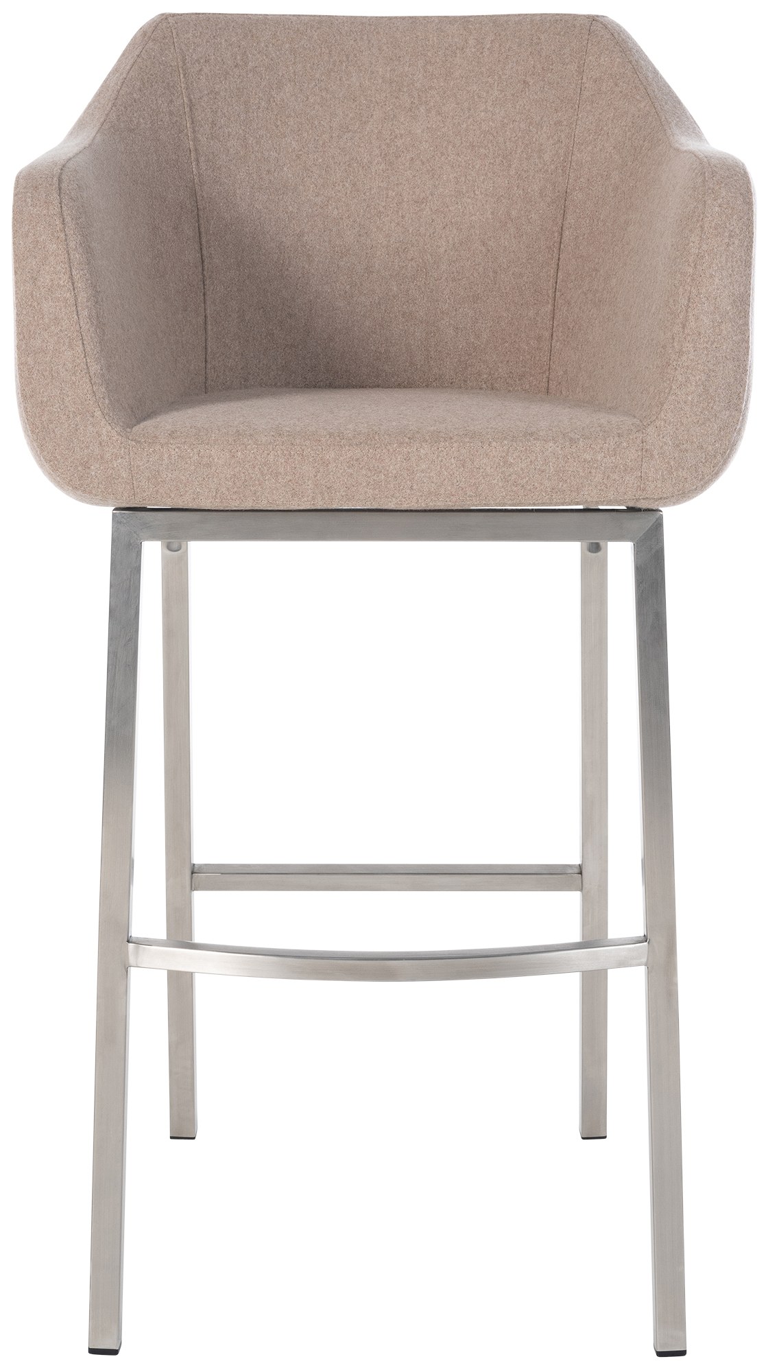 Barhocker Monea Filz mit Vierfußgestell taupe edelstahl