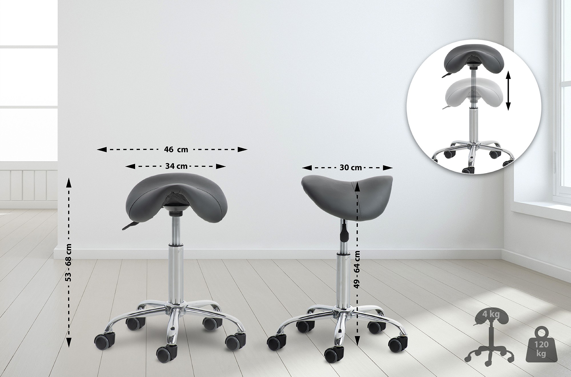 2er Set Arbeitshocker Reno Kunstleder