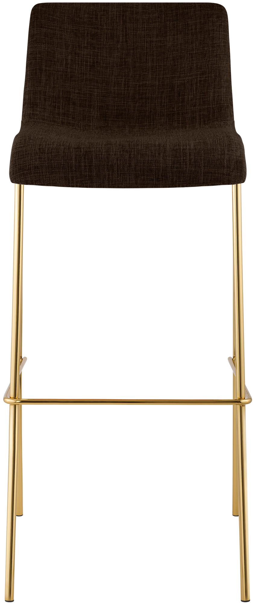 2er Set Barhocker Hover Stoff Vierfußgestell Gold